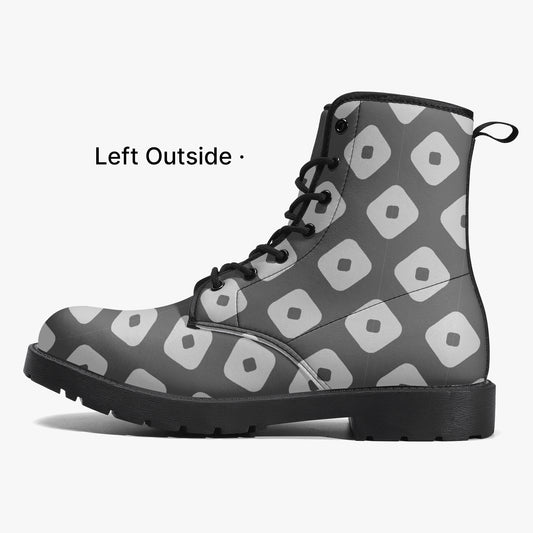 Japanese Wagara - Kanoko Black - PU Leather Boots