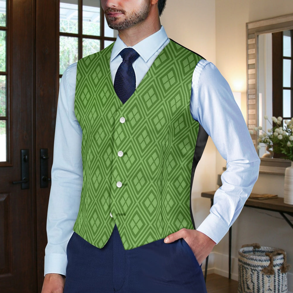 Wagara - Hishi Green Suit vest jacket