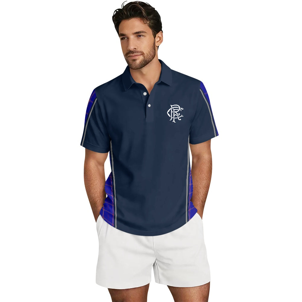 Rangers RFC Crest & Tartan Polo