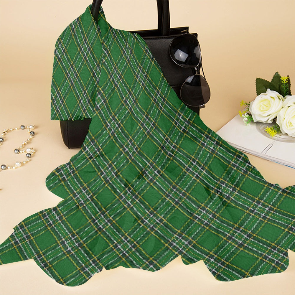Irish National Tartan Bias Chiffon Scarf