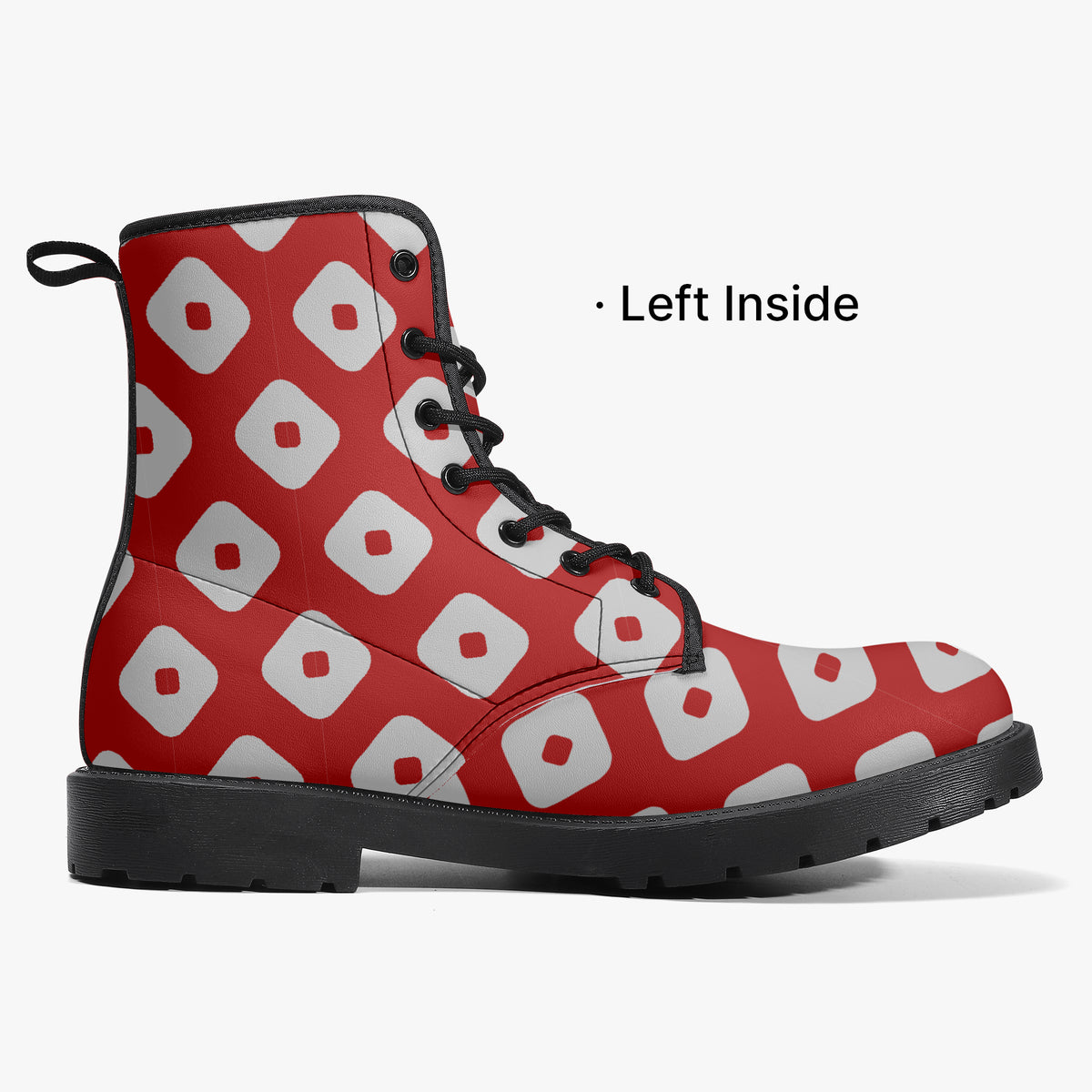 Japanese Wagara - Kanoko Red - PU Leather Boots