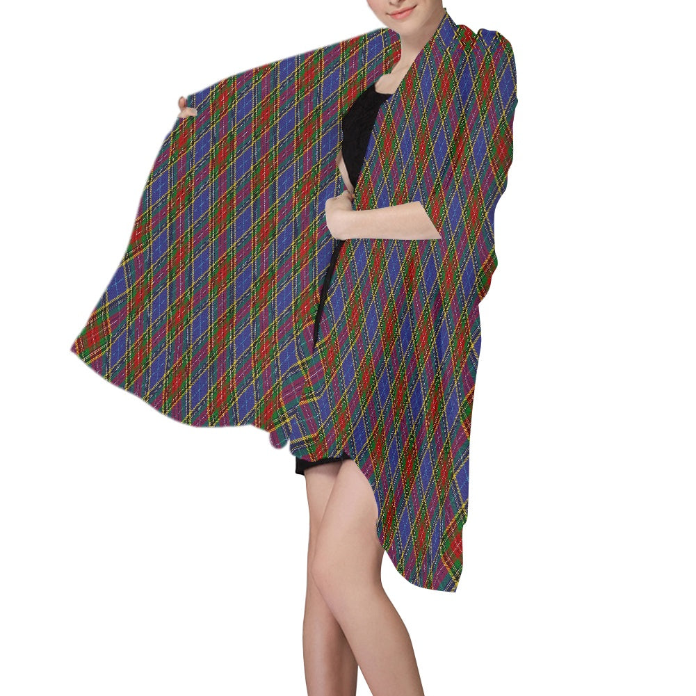 Clan Bethune Tartan Bias Chiffon Scarf