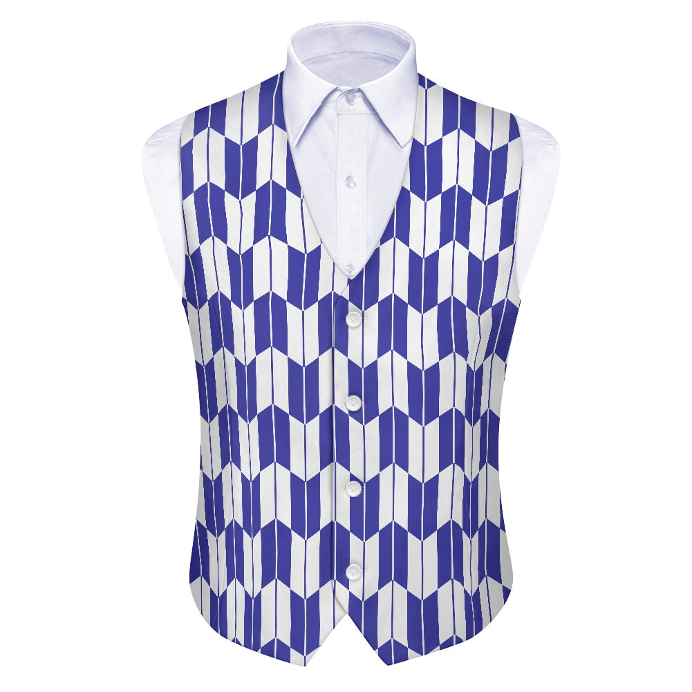 Wagara - Yagasuri Blue/White Suit vest jacket