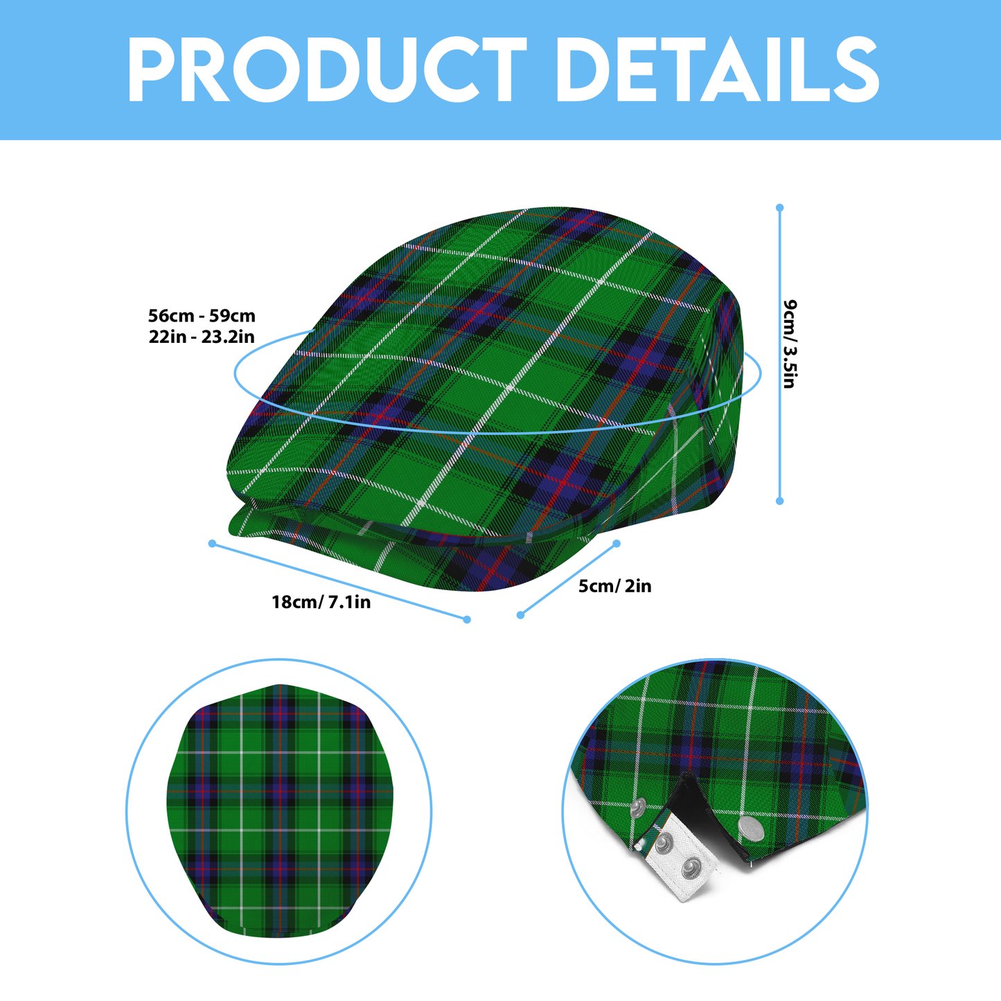 Clan MacDonald of the Isles Tartan Flat Cap