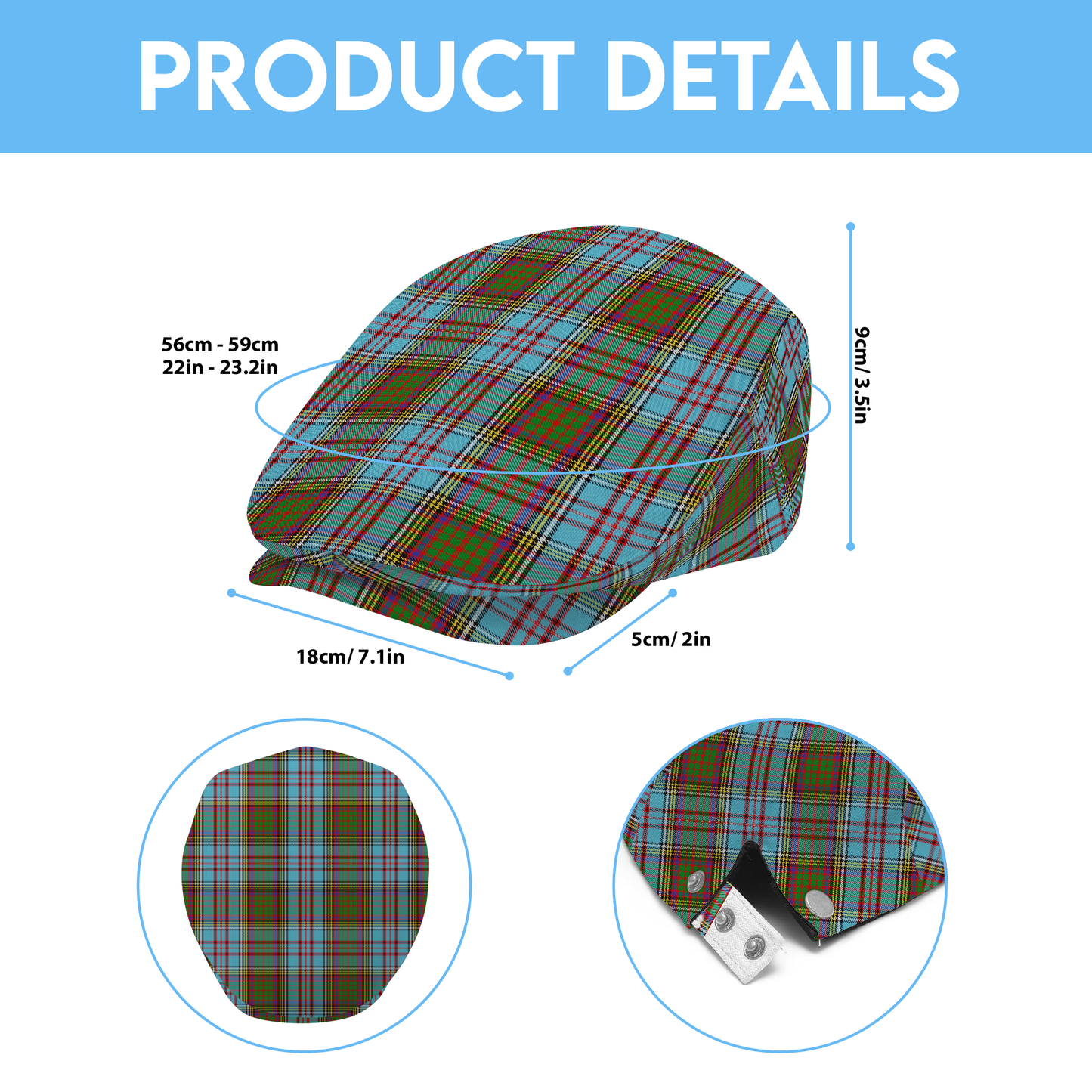 Clan Anderson Tartan Flat Cap