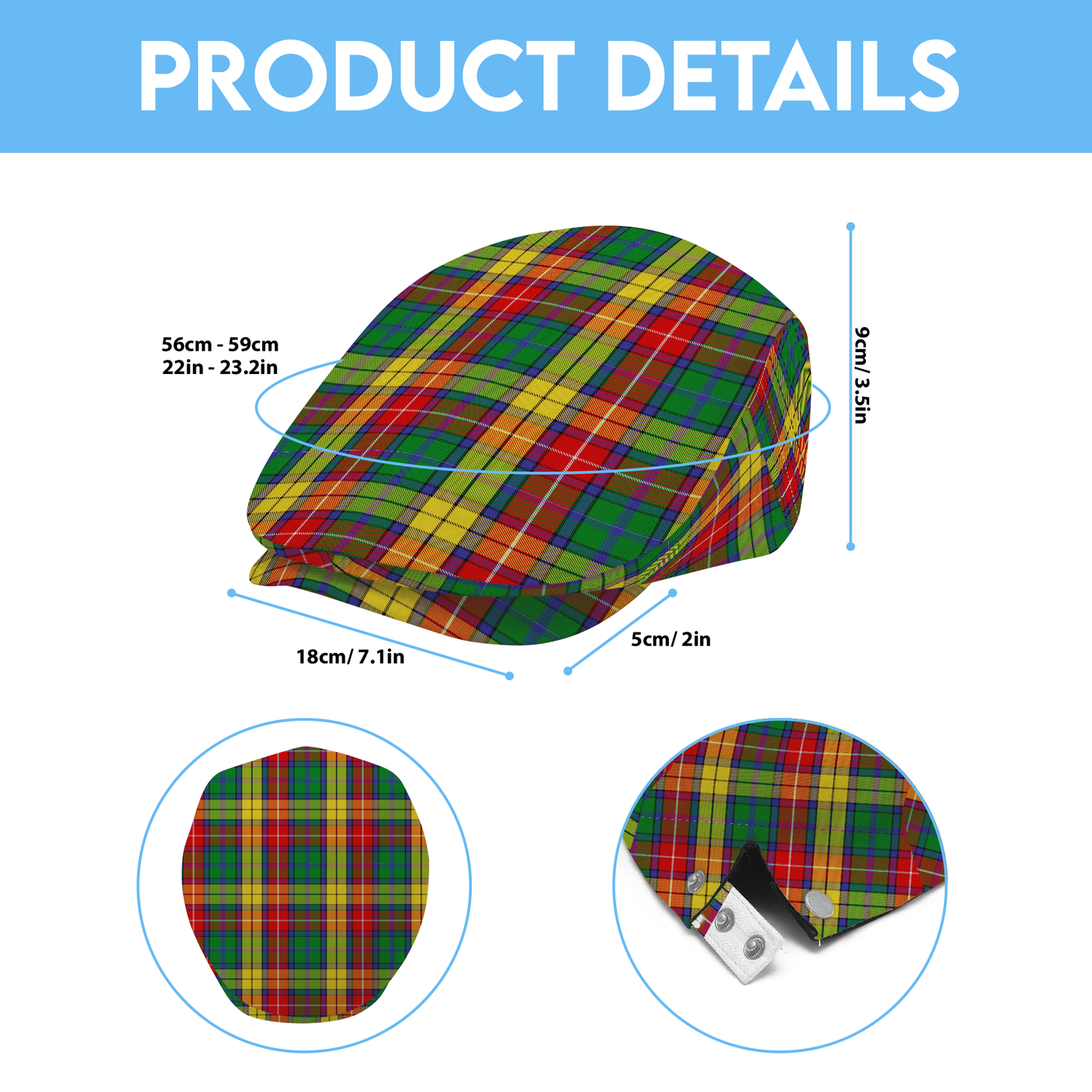 Clan Buchanan Tartan Flat Cap