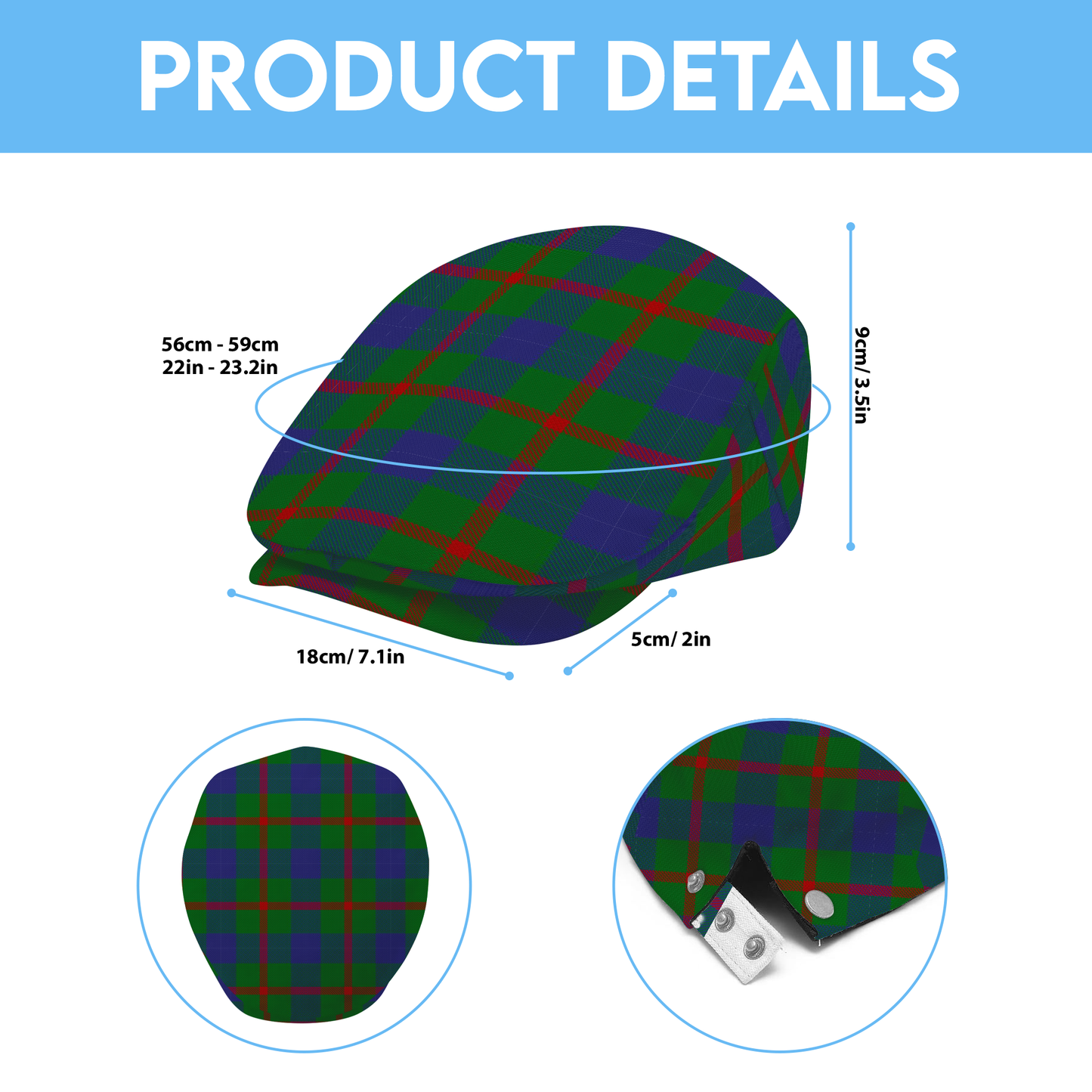 Clan Agnew Tartan Flat Cap