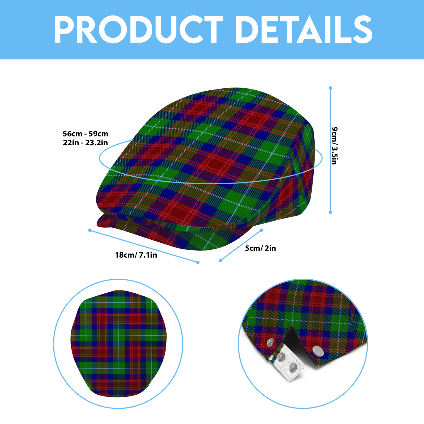 Clan Aiken Tartan Flat Cap