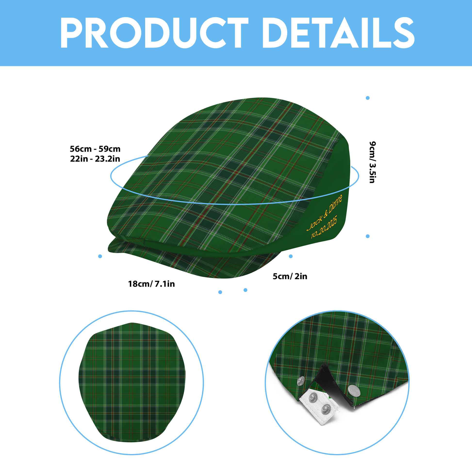 Personalised Flat Cap