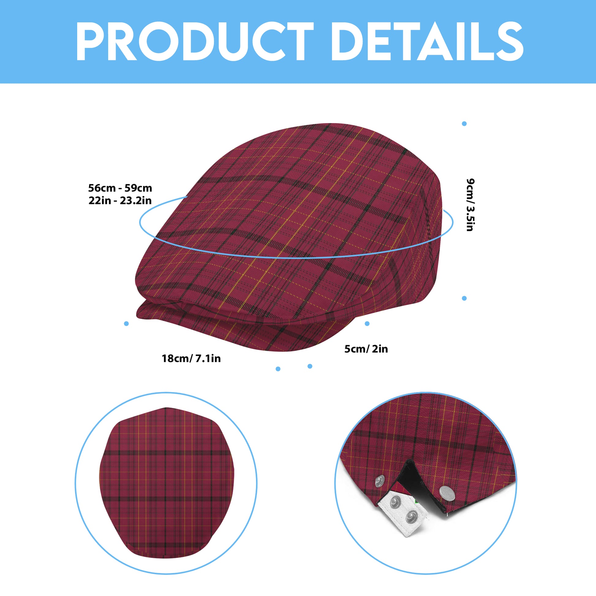 Williams of Wales Tartan Flat Cap