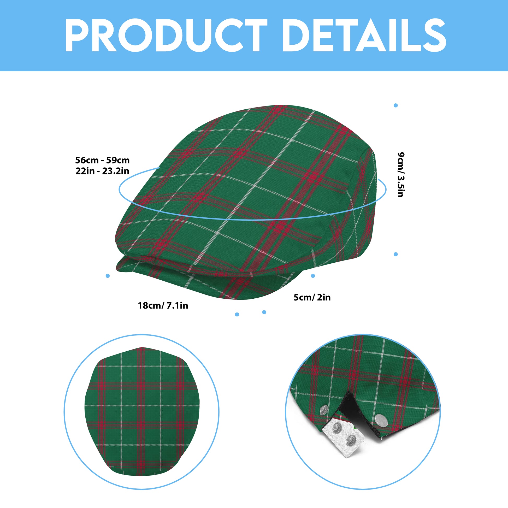 Welsh National Tartan Flat Cap
