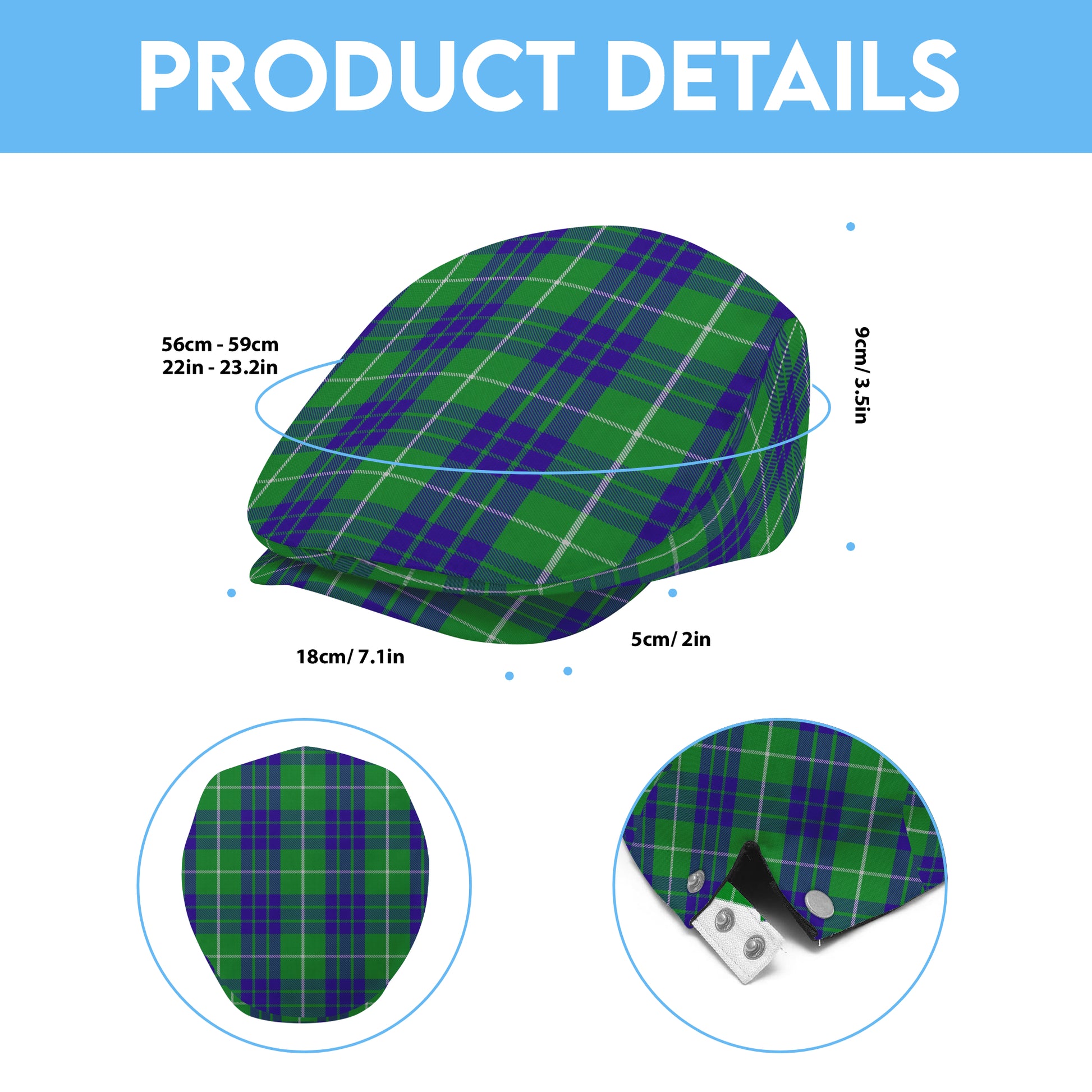 Clan Hamilton Hunting Tartan Flat Cap