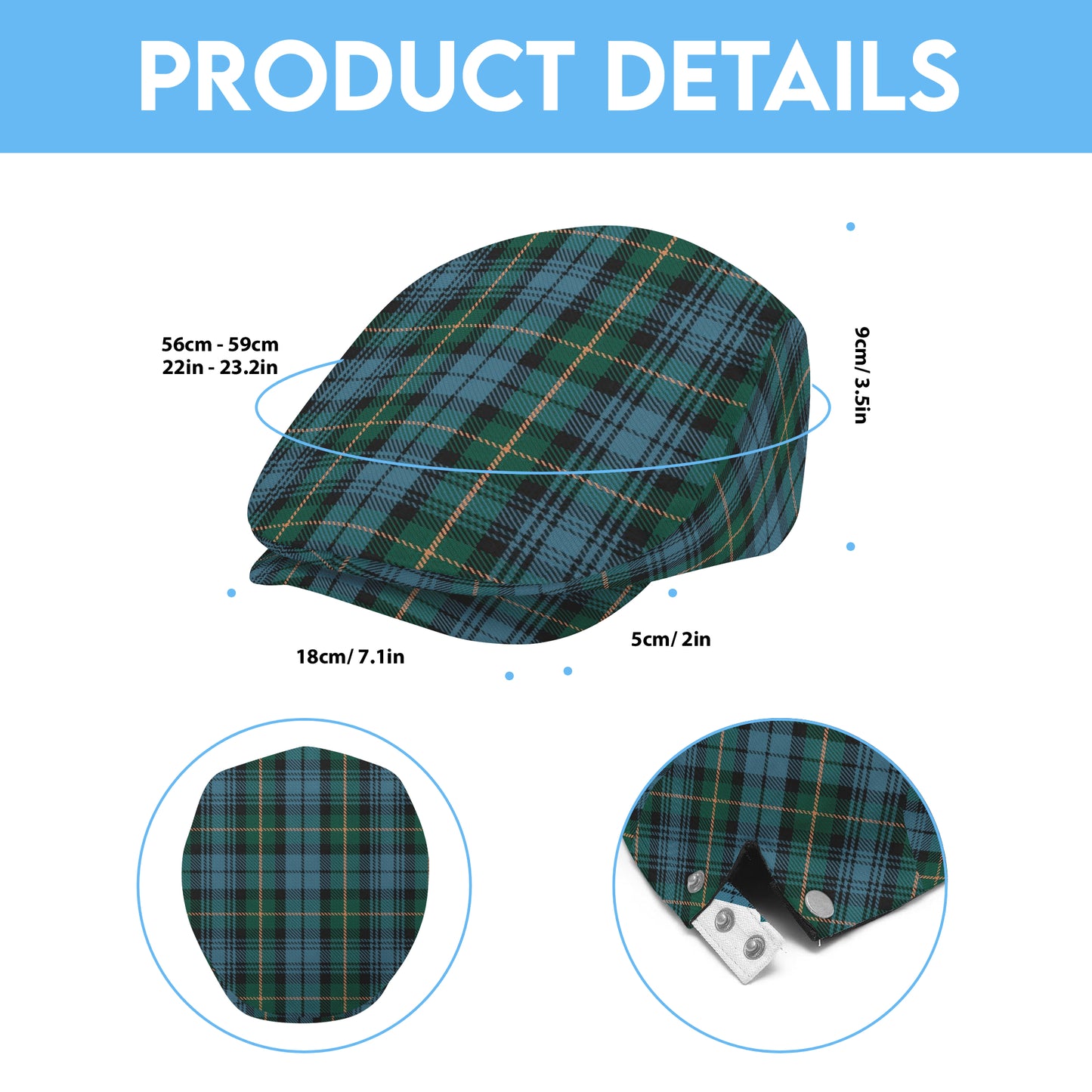 Clan Gordon Ancient Tartan Flat Cap