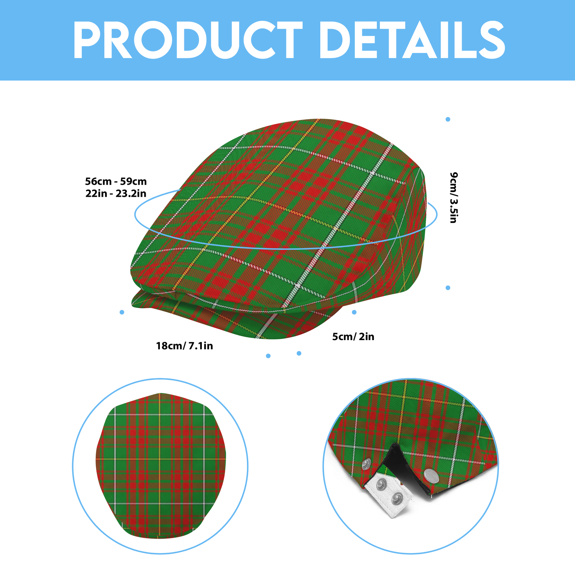 Clan Bruce Hunting Tartan Flat Cap