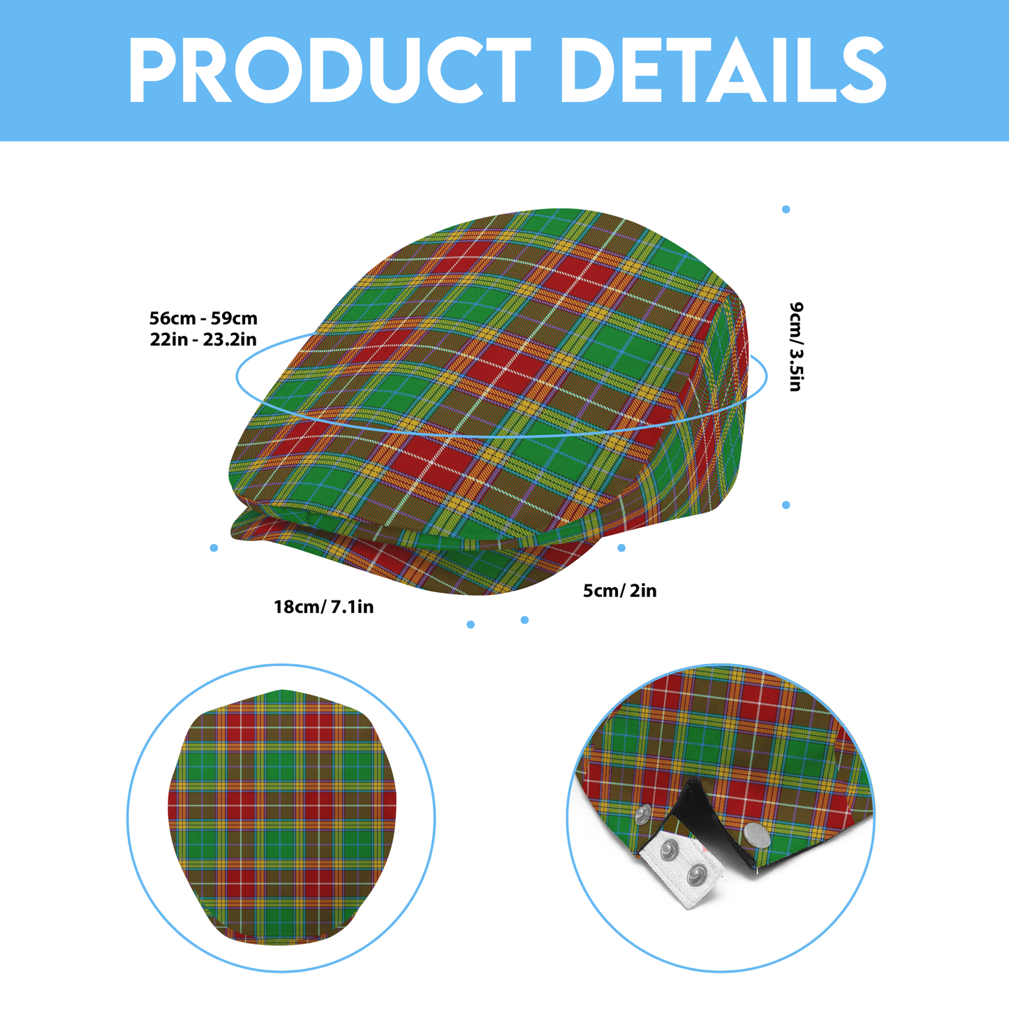 Clan Baxter Tartan Flat Cap