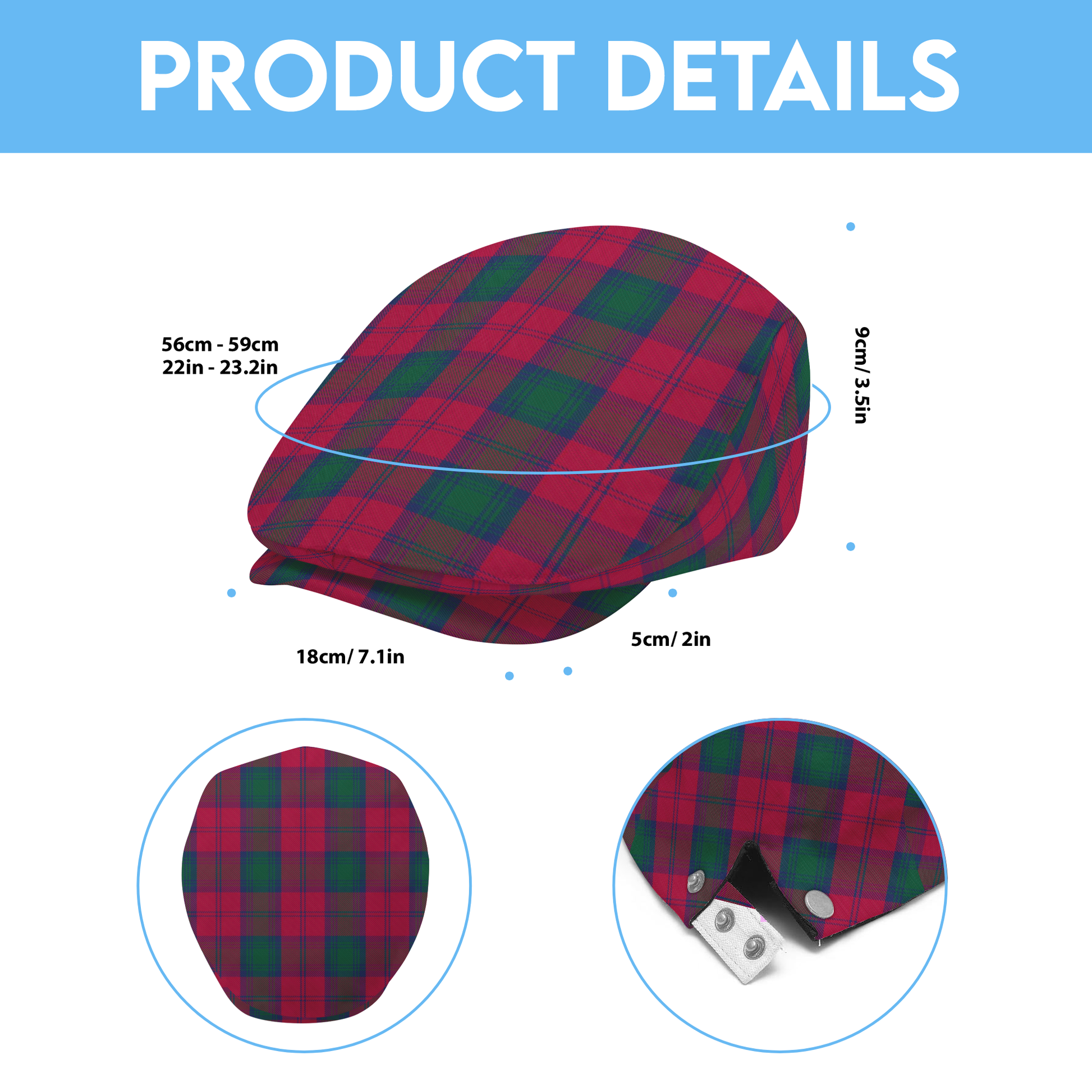 Clan Lindsay Tartan Flat Cap