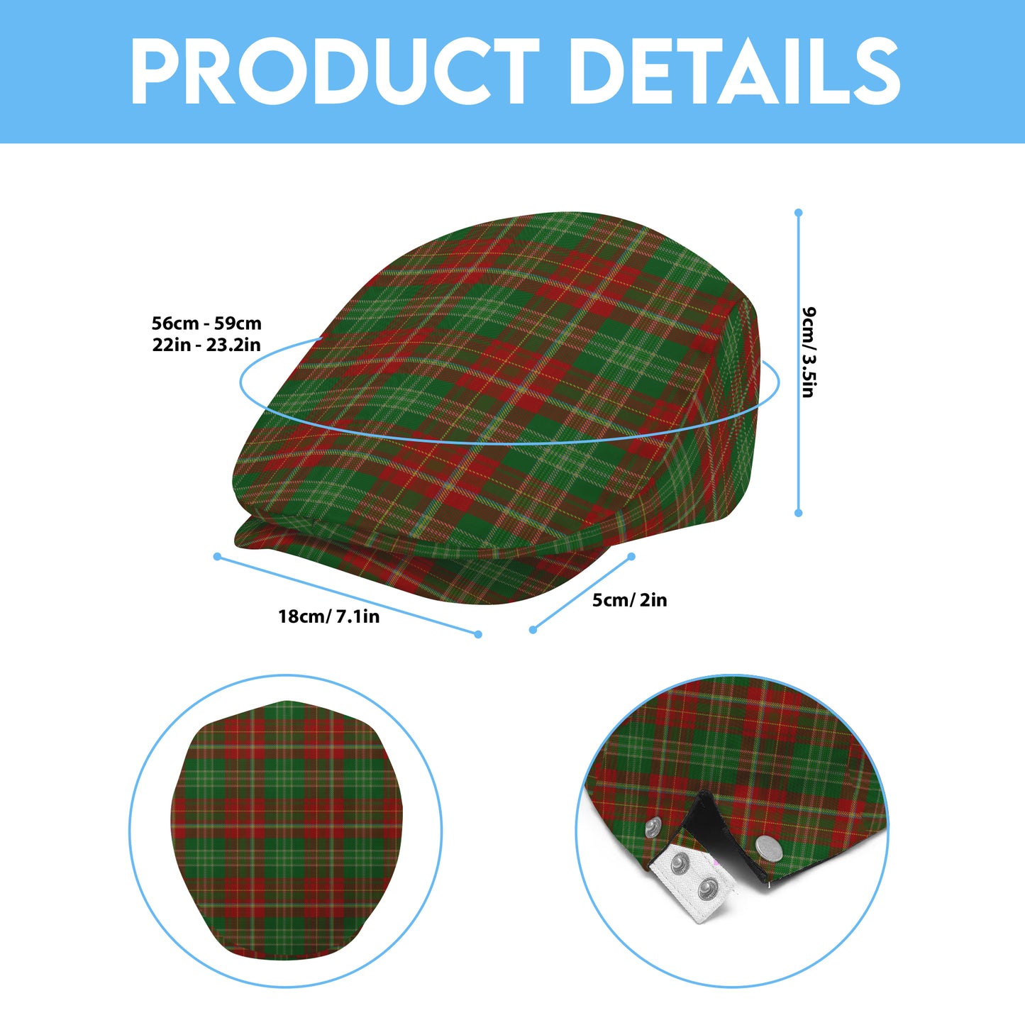 Canada - New Brunswick Tartan Flat Cap