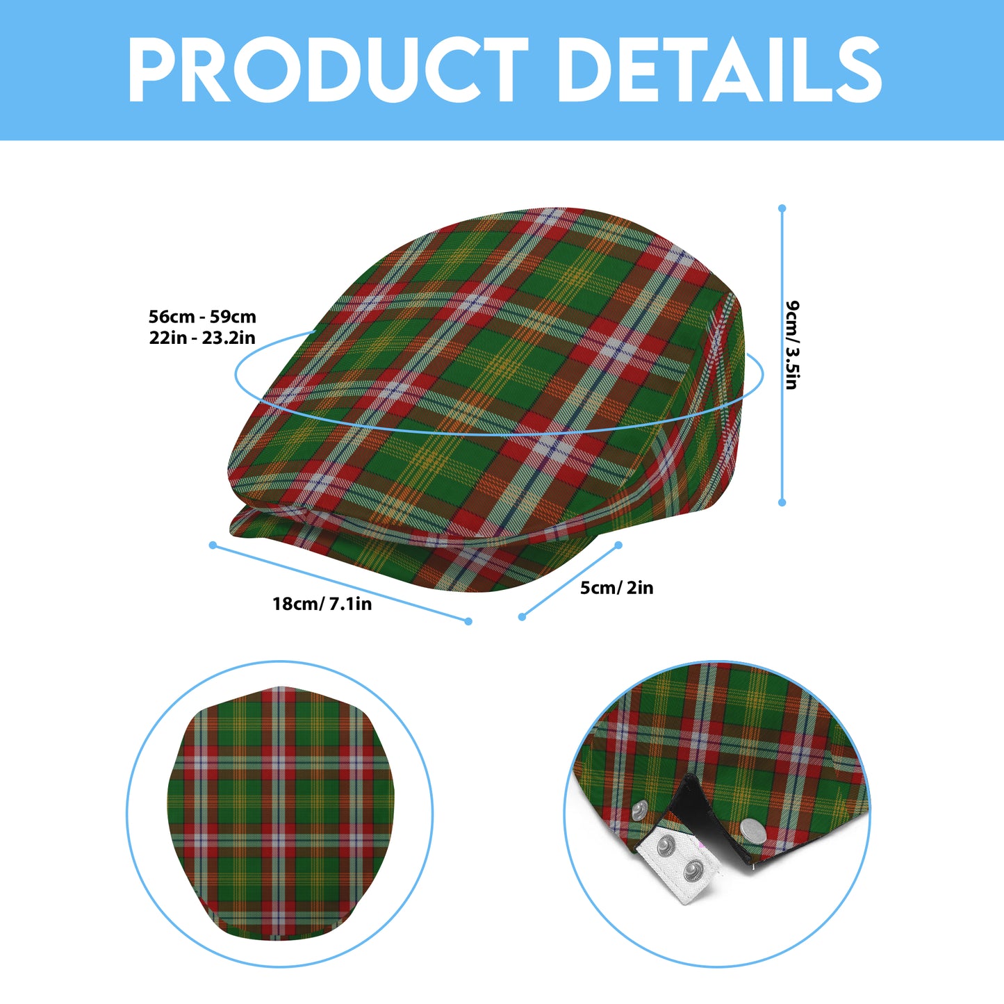 Canada - North West Territories Tartan Flat Cap