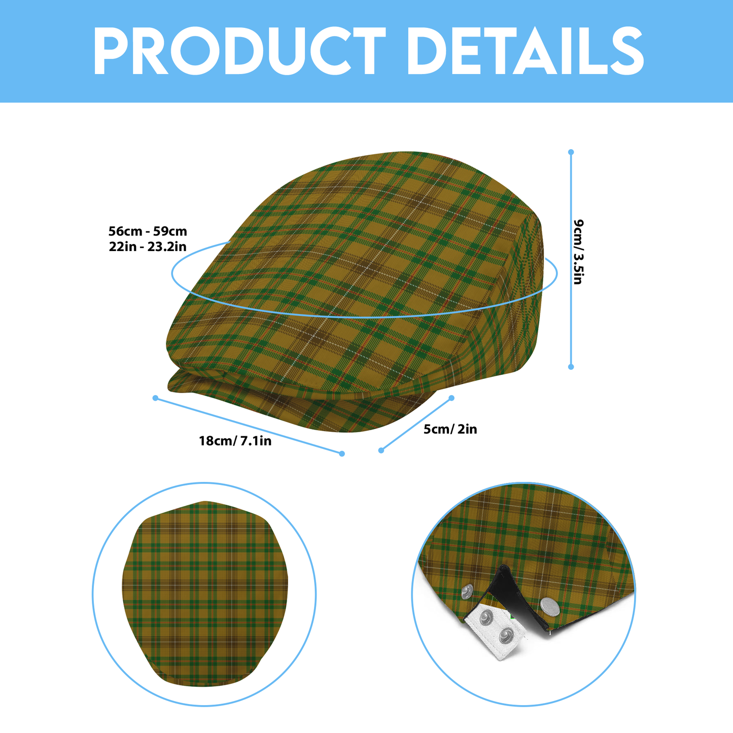 Irish Province Connaught Tartan Flat Cap