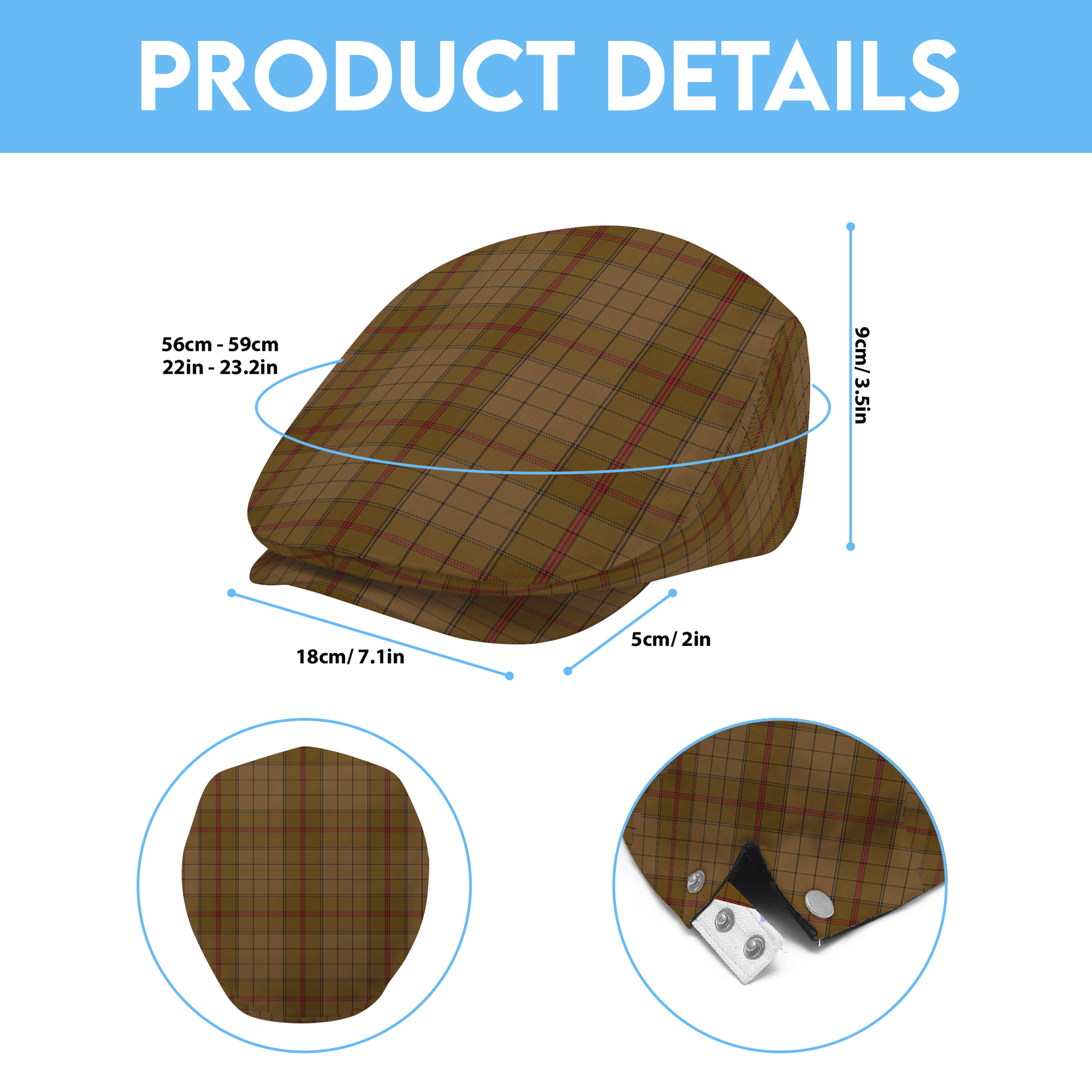 Irish Province Ulster Tartan Flat Cap