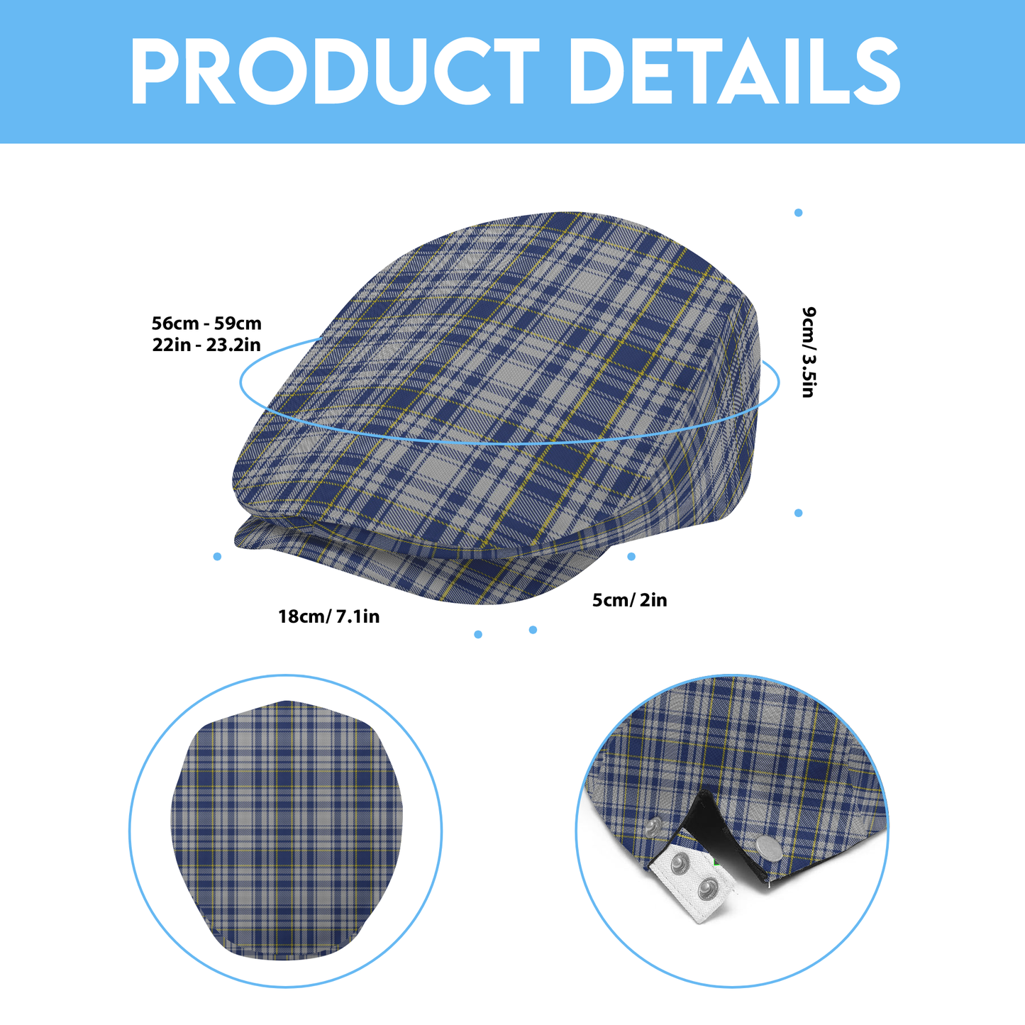 English County - Yorkshire Tartan Flat Cap