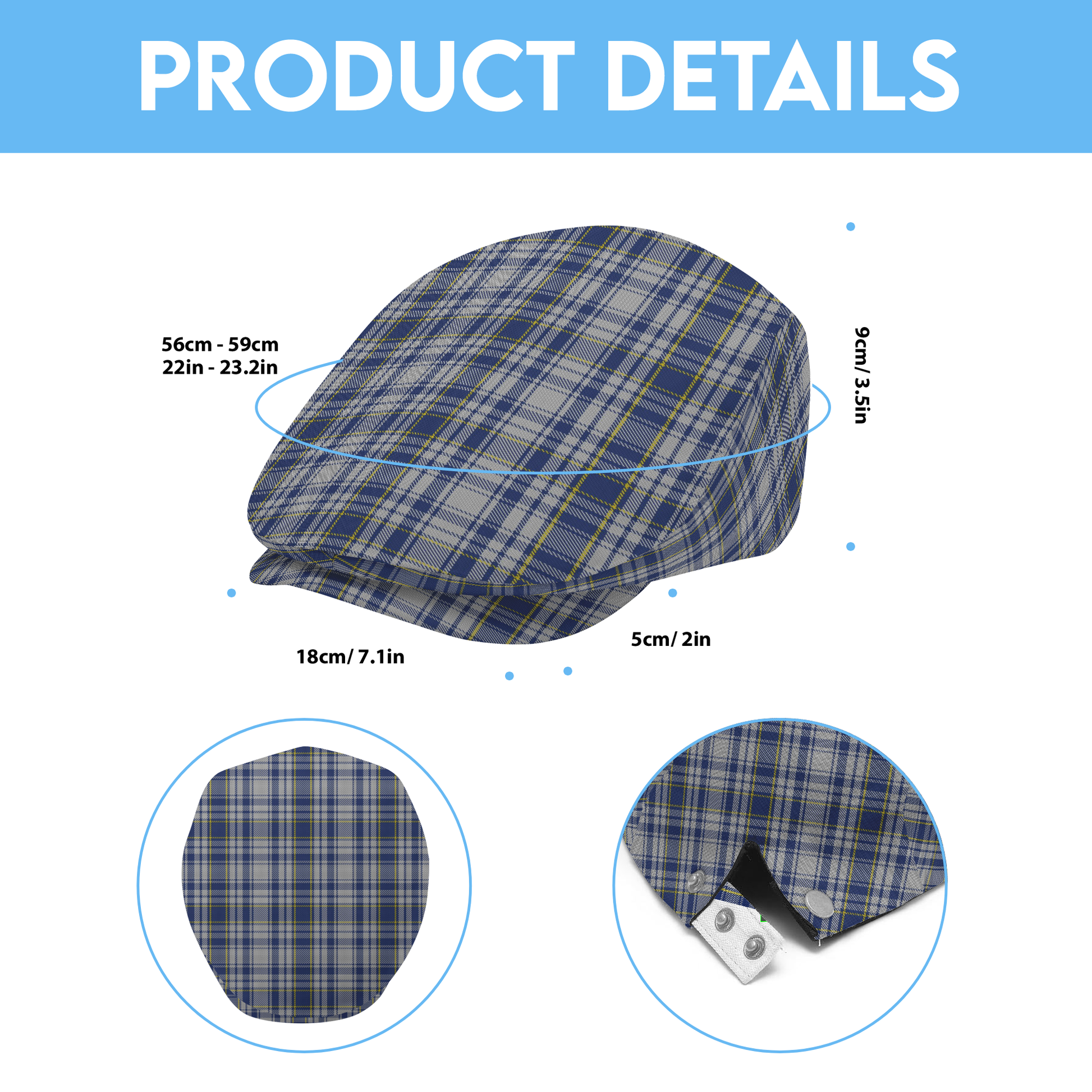 English County - Yorkshire Tartan Flat Cap