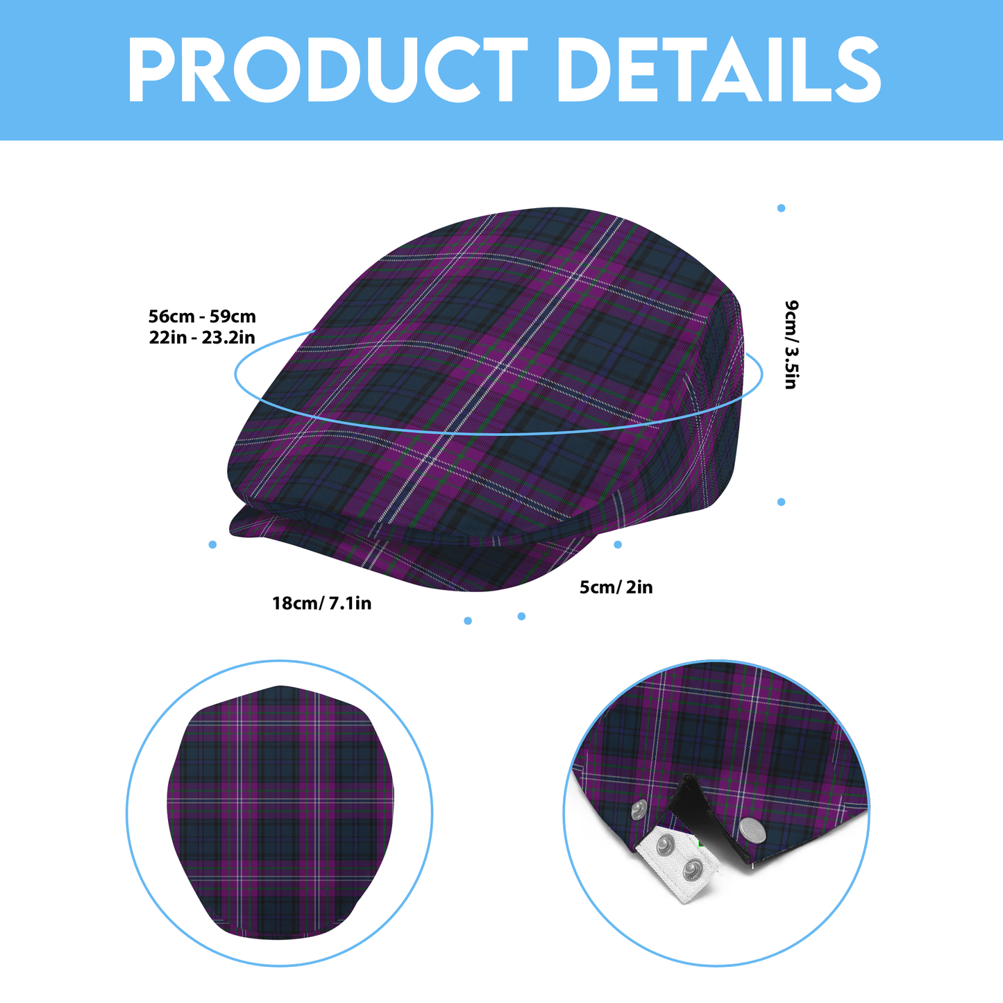 Scotland Forever Tartan Flat Cap