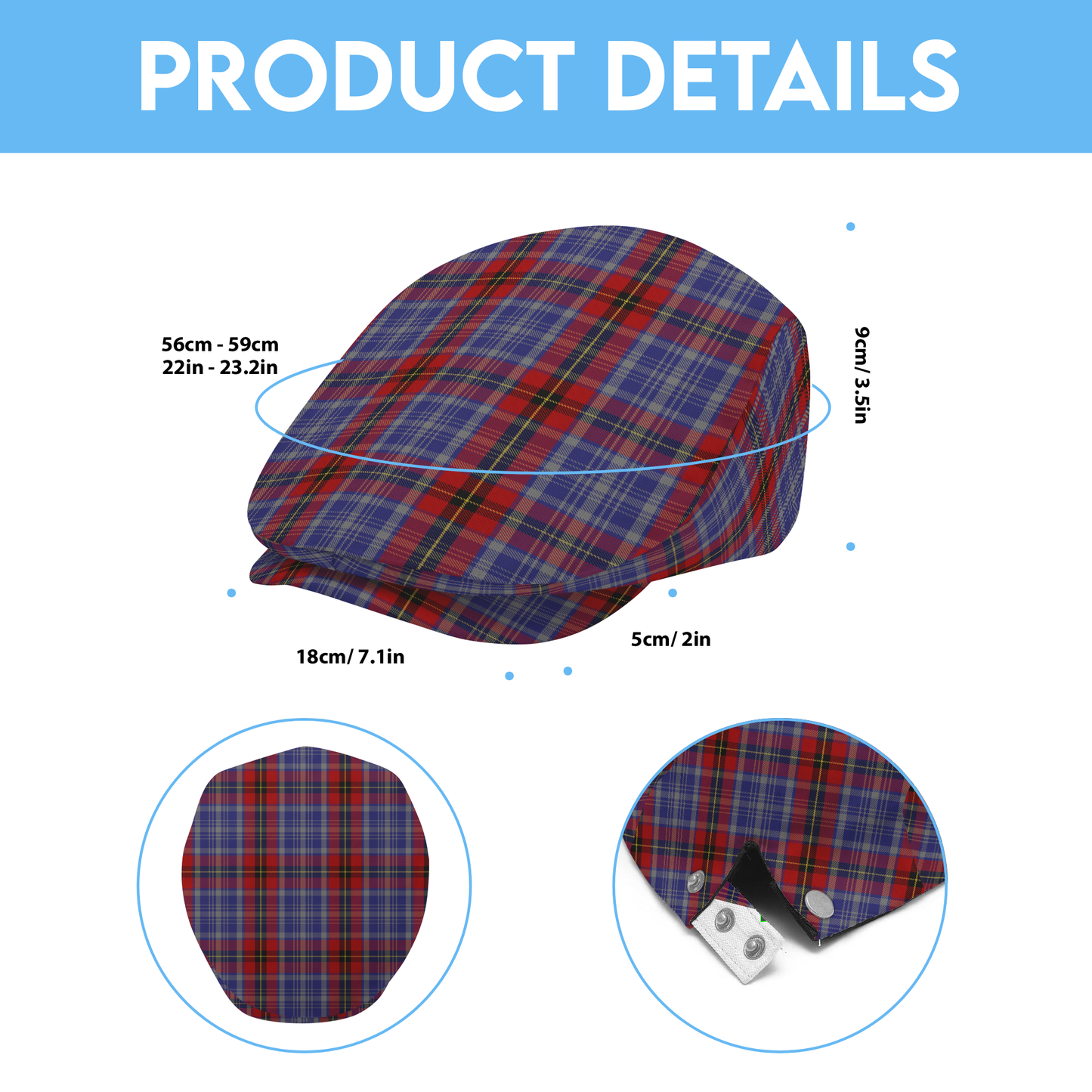 Clan Stephens Tartan Flat Cap