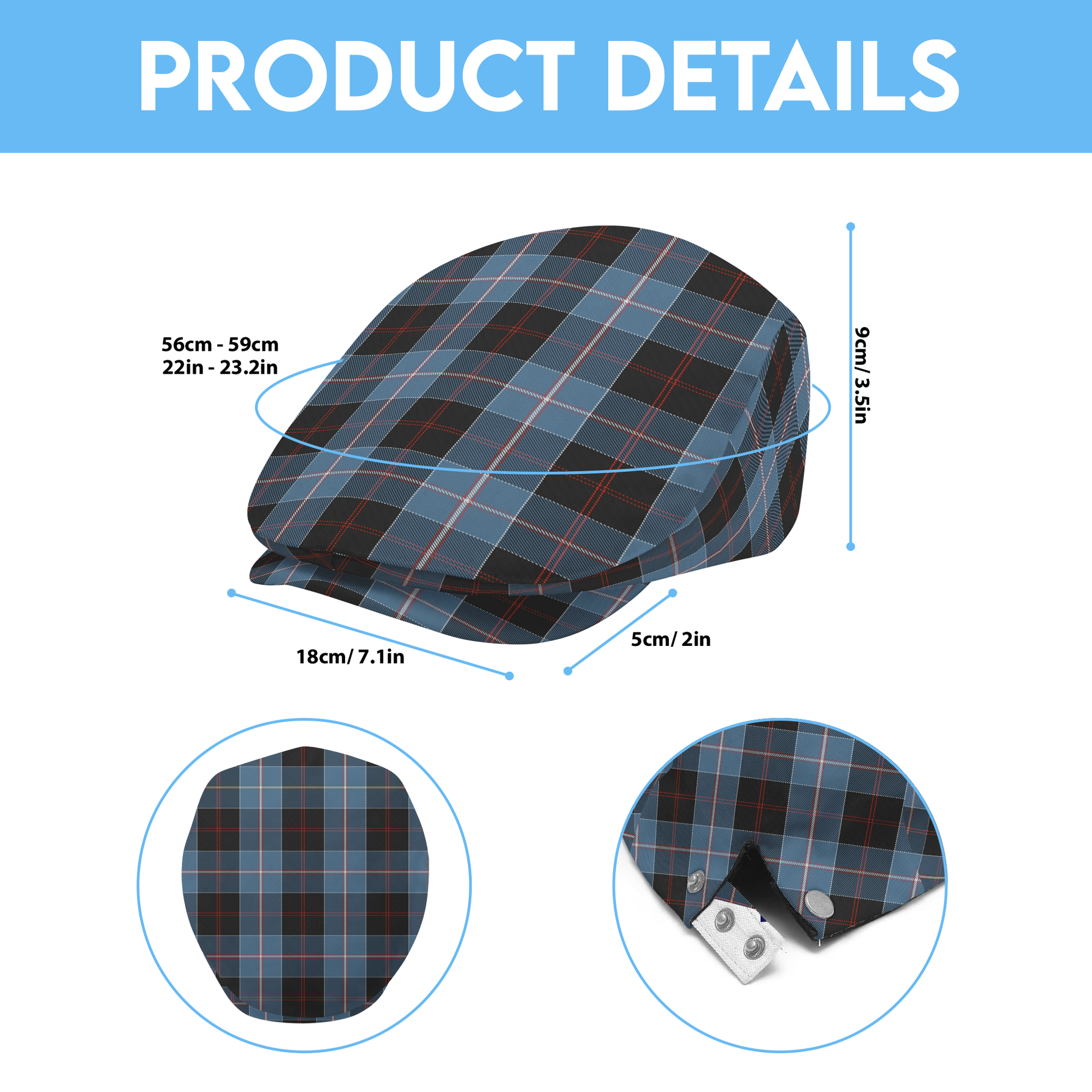 Clan Dunlop Ancient Tartan Flat Cap