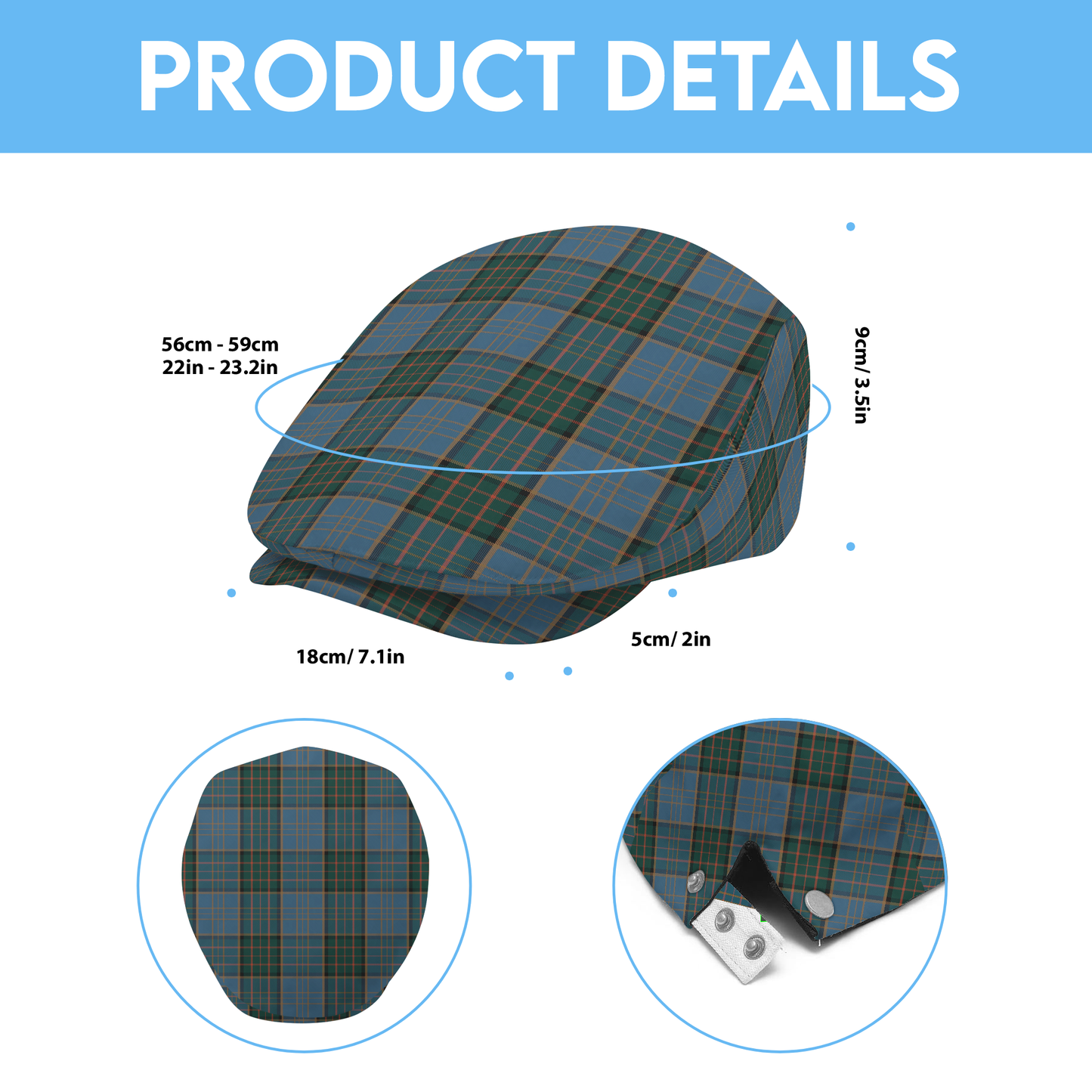 Clan MacMillan Hunting Ancient Tartan Flat Cap