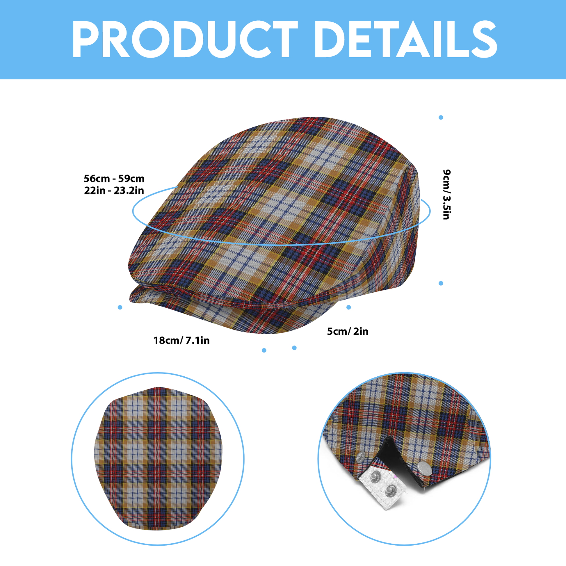 Clan MacInnes Hunting Tartan Flat Cap