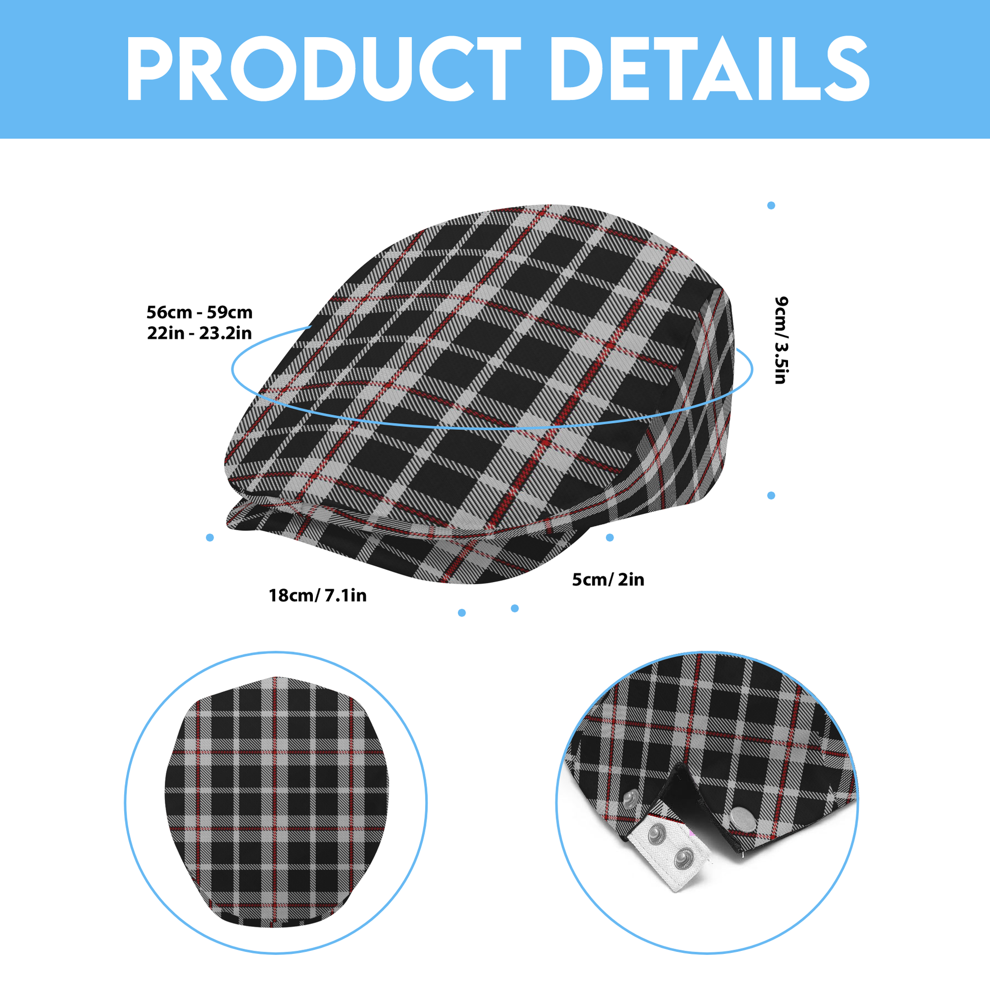 Cornish - St Piran's Tartan Flat Cap