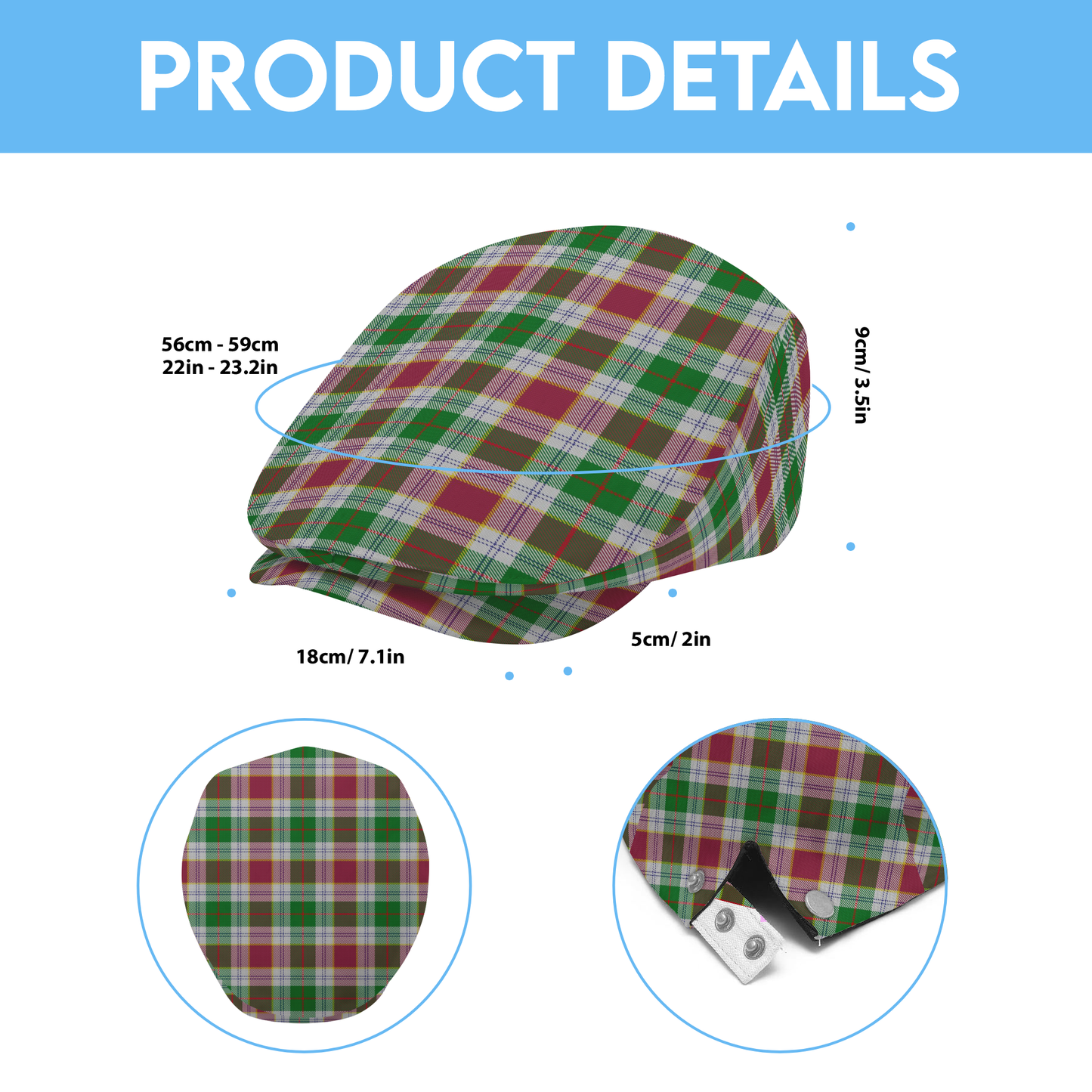 Cornish - Rosevear Tartan Flat Cap