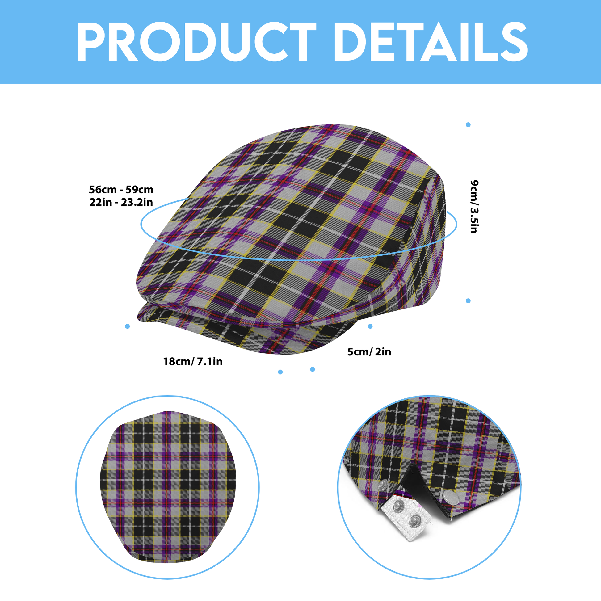 Cornish - Pengelley Tartan Flat Cap