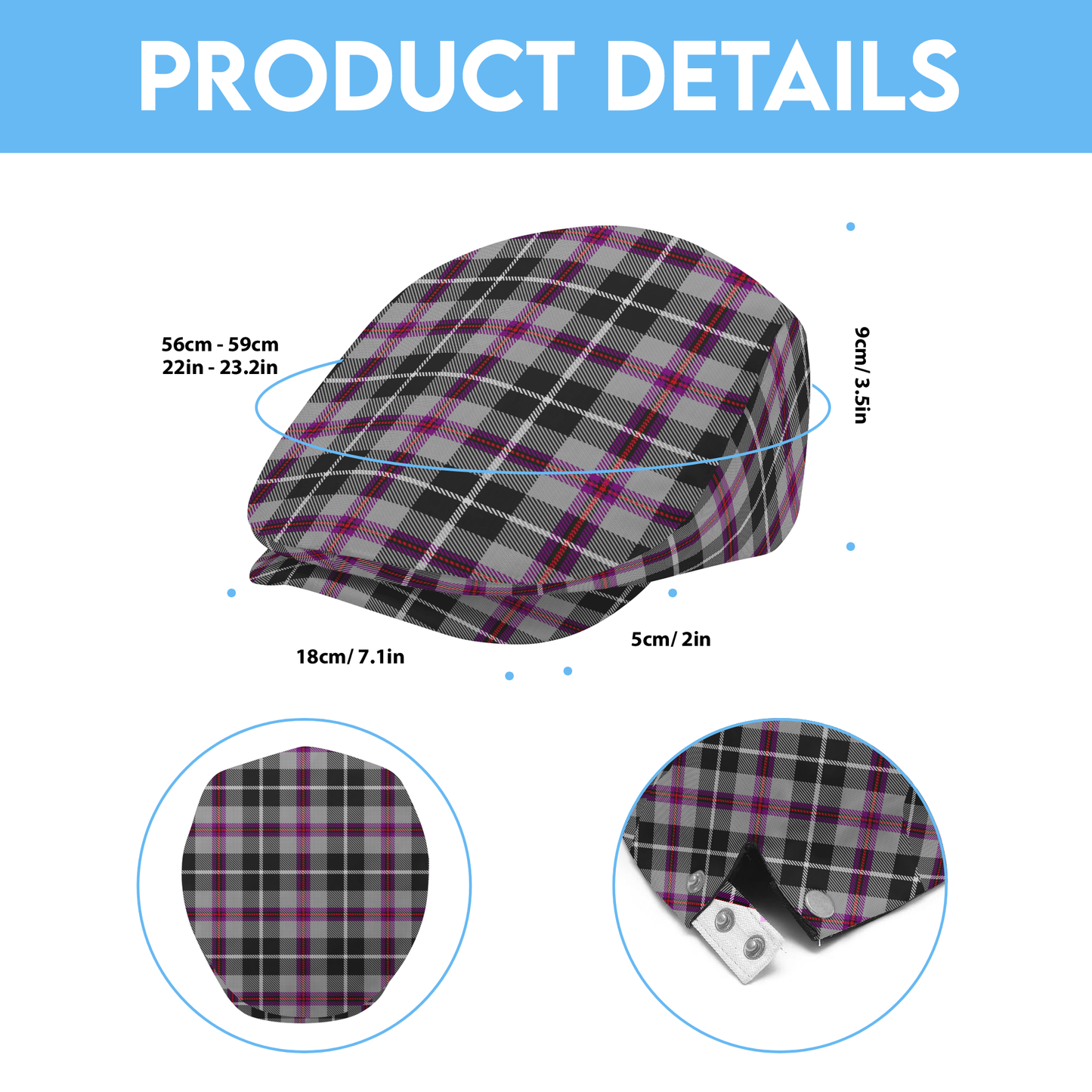 Cornish - Jewell Tartan Flat Cap