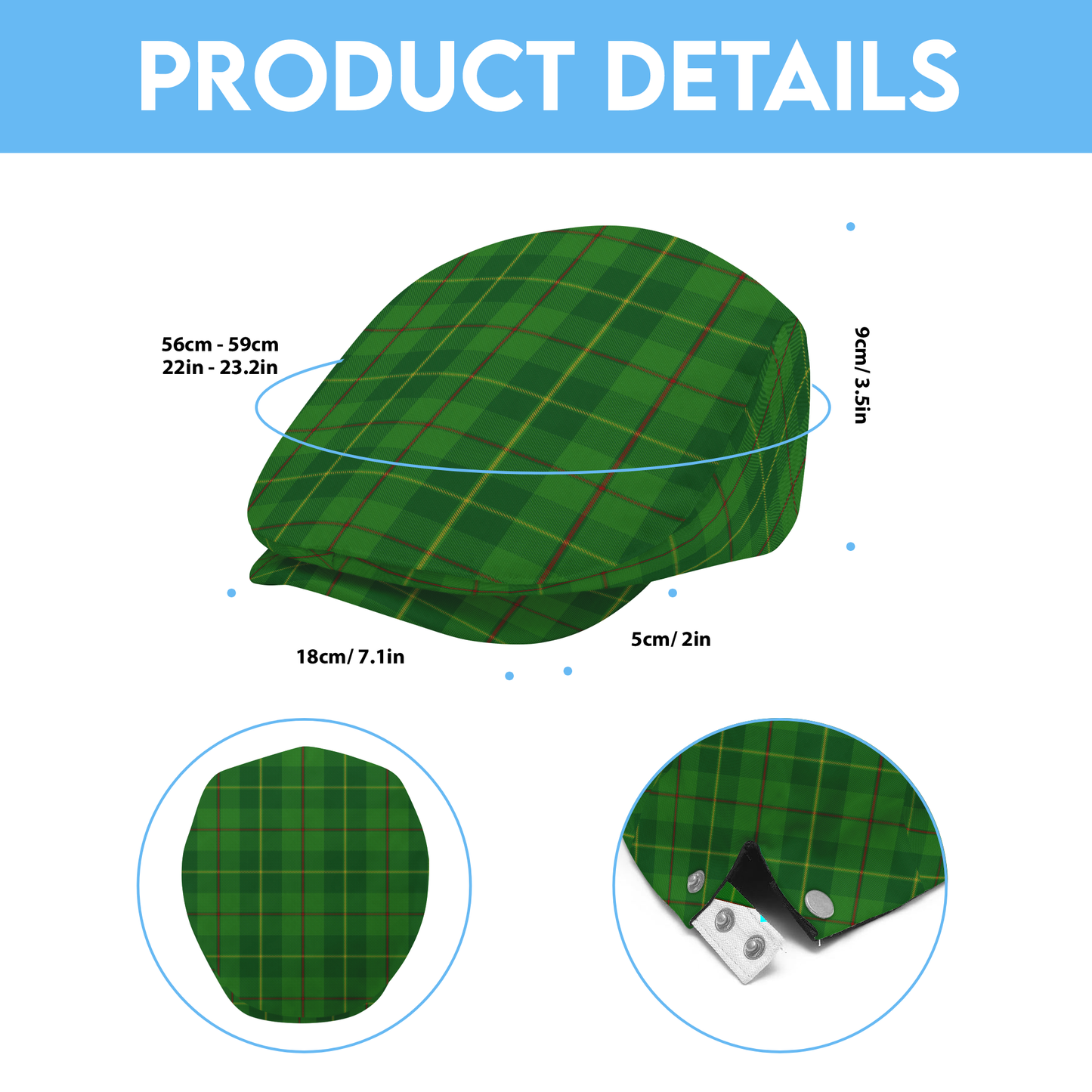 District - Galloway Green Tartan Flat Cap