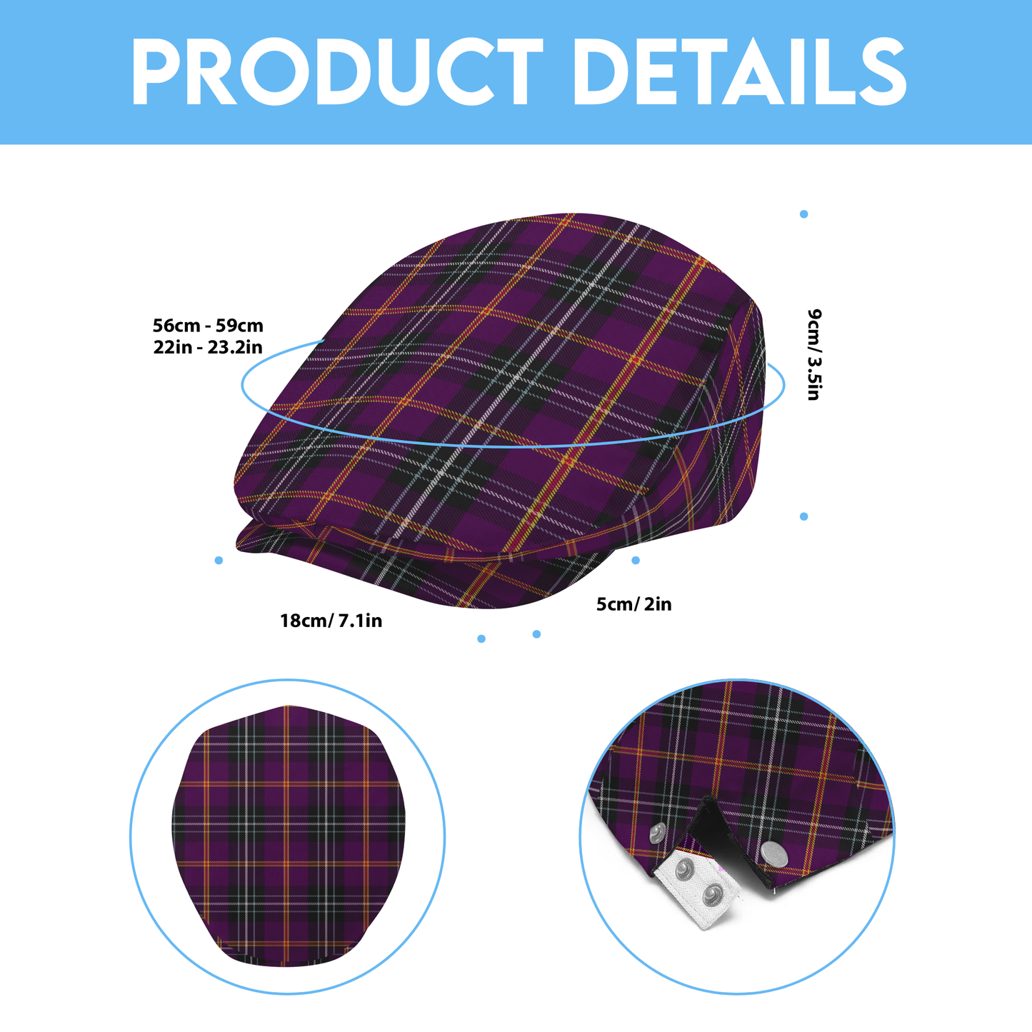 Cornish - Curnow Tartan Flat Cap