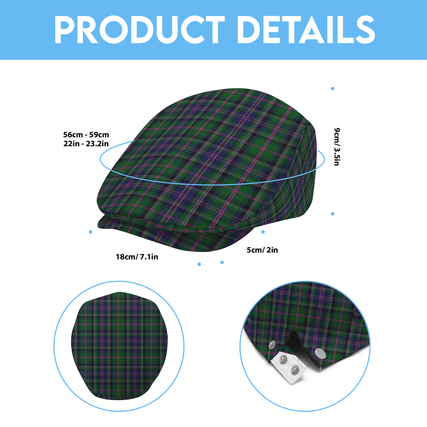 Clan Cooper Tartan Flat Cap