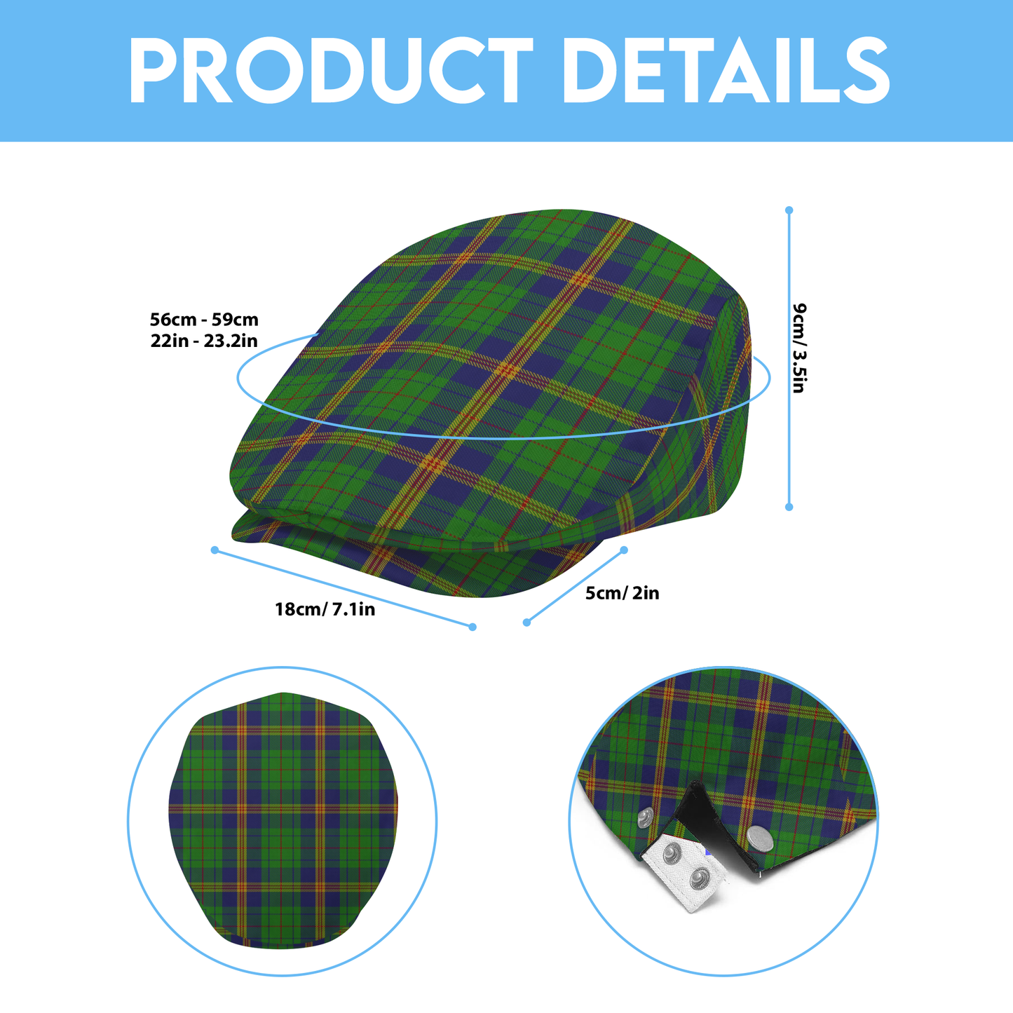 US State - New Mexico Tartan Flat Cap