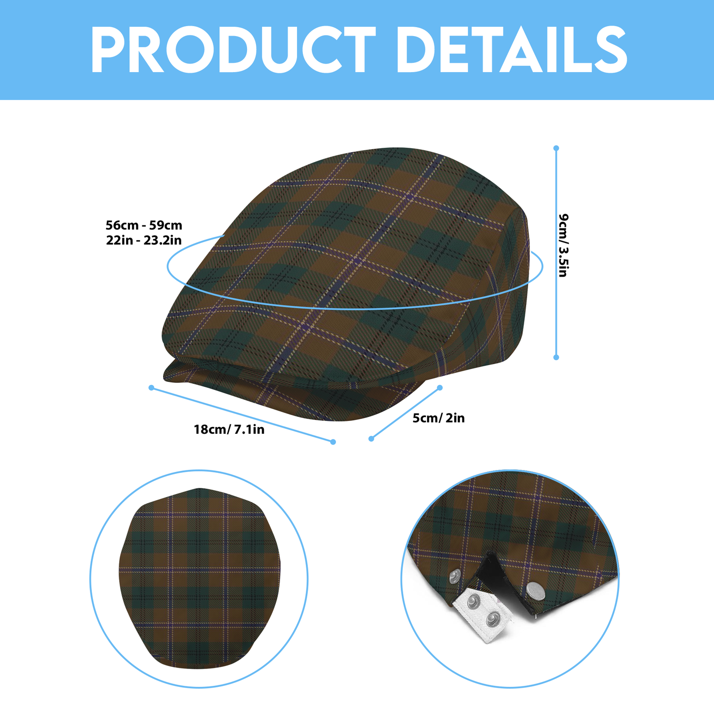 Clan Lowry Reproduction Tartan Flat Cap