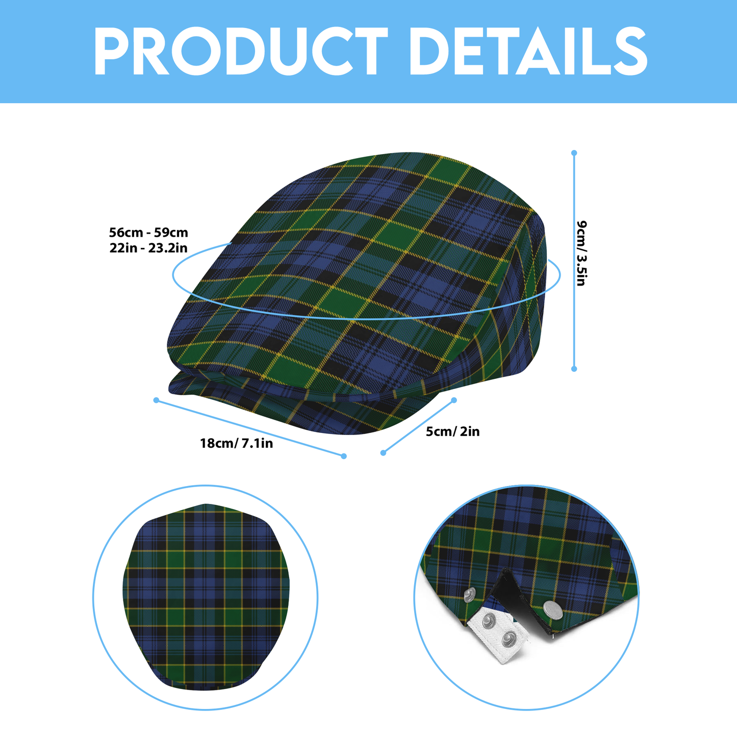Clan Campbell of Breadalbane Tartan Flat Cap