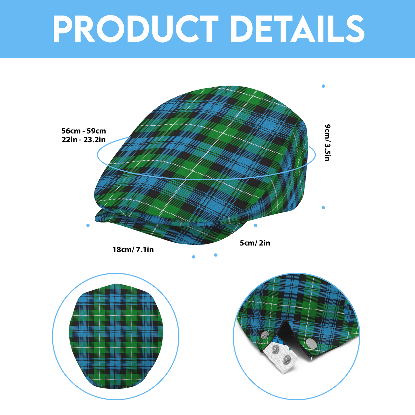 Clan Lamont Tartan Flat Cap