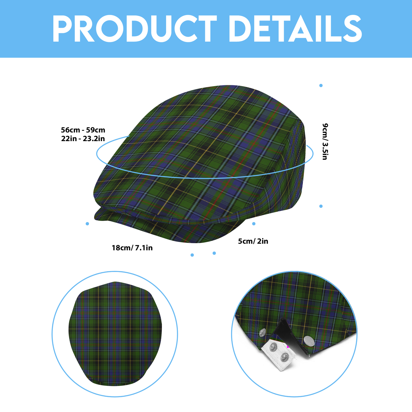 Clan MacInnes Tartan Flat Cap