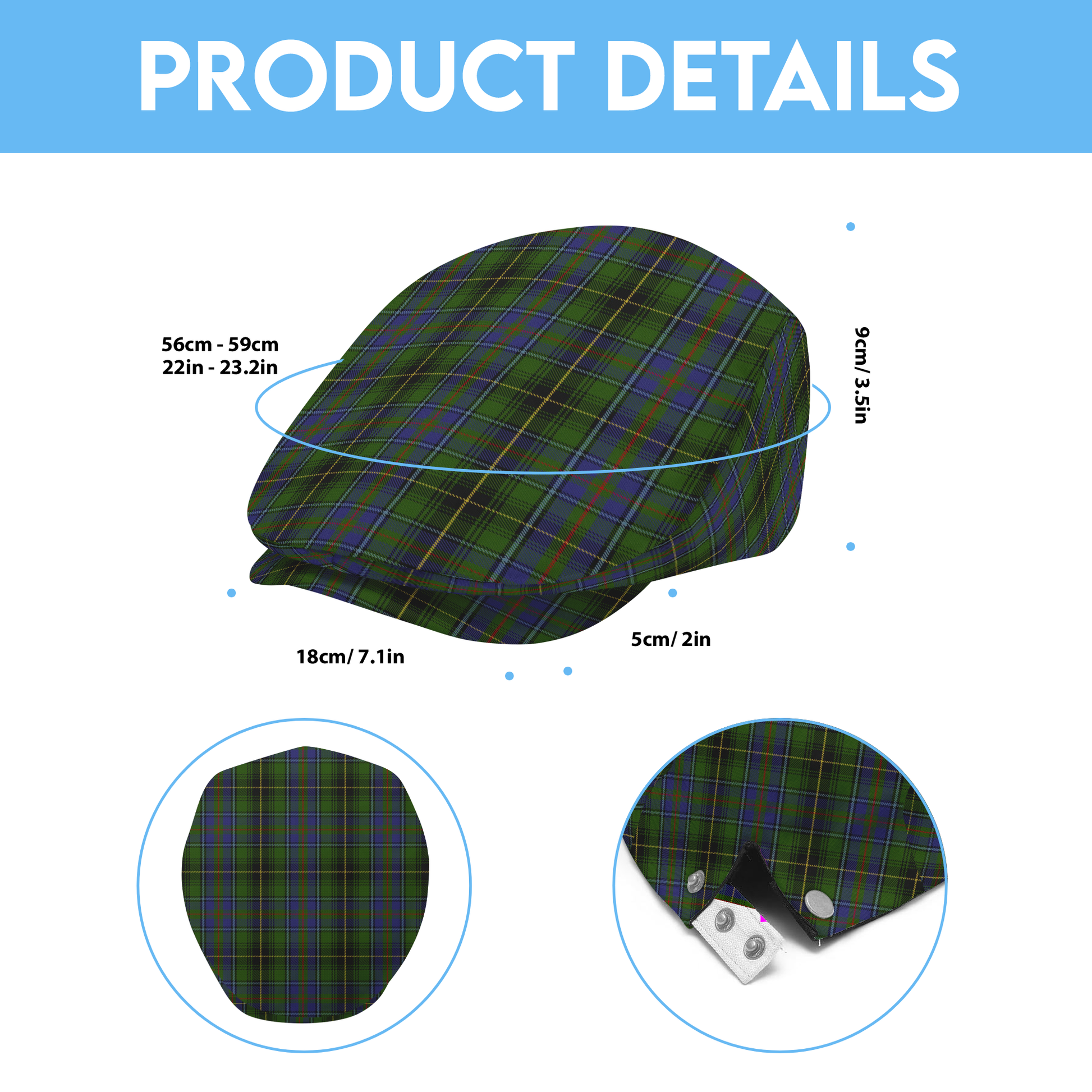 Clan MacInnes Tartan Flat Cap
