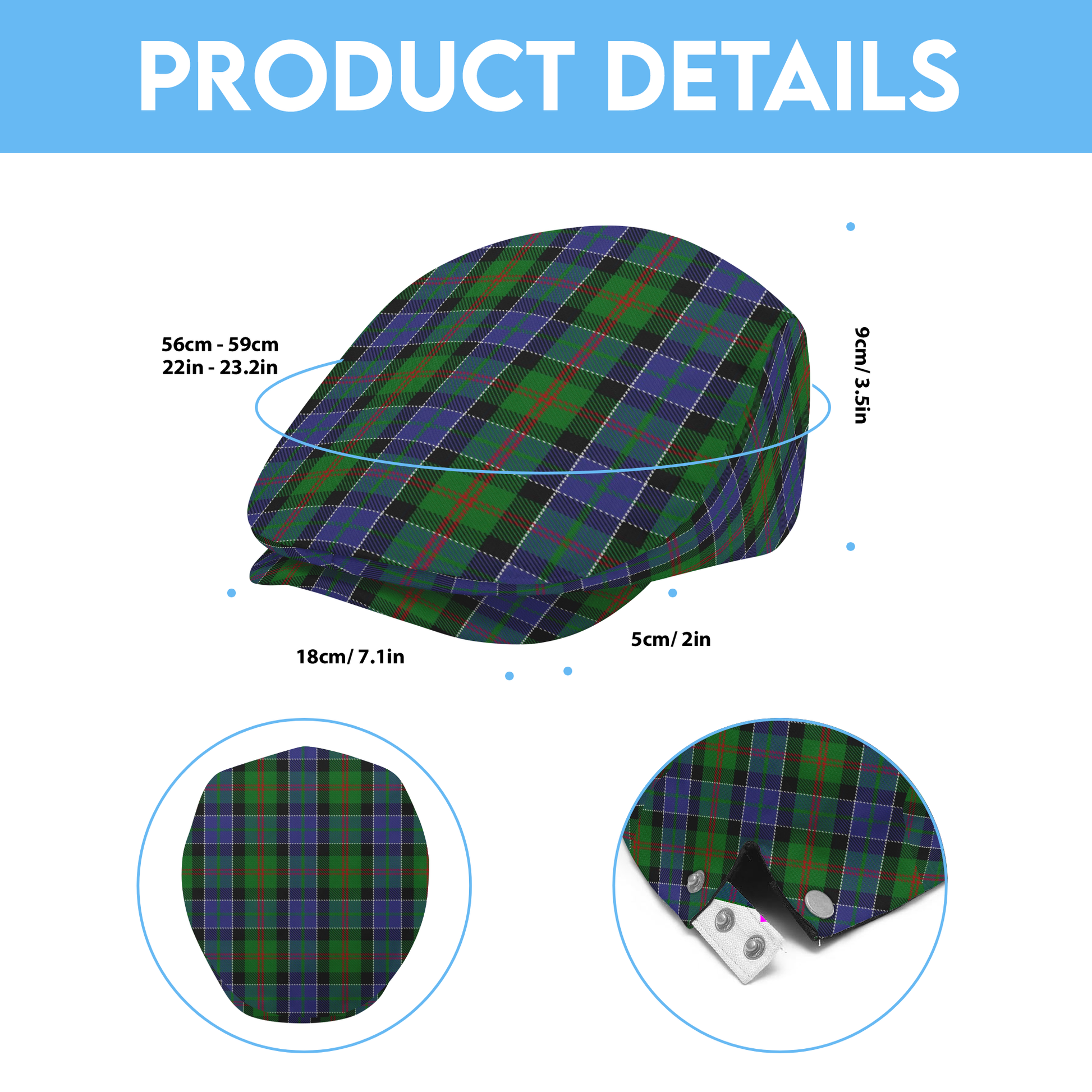 Clan Paterson Tartan Flat Cap