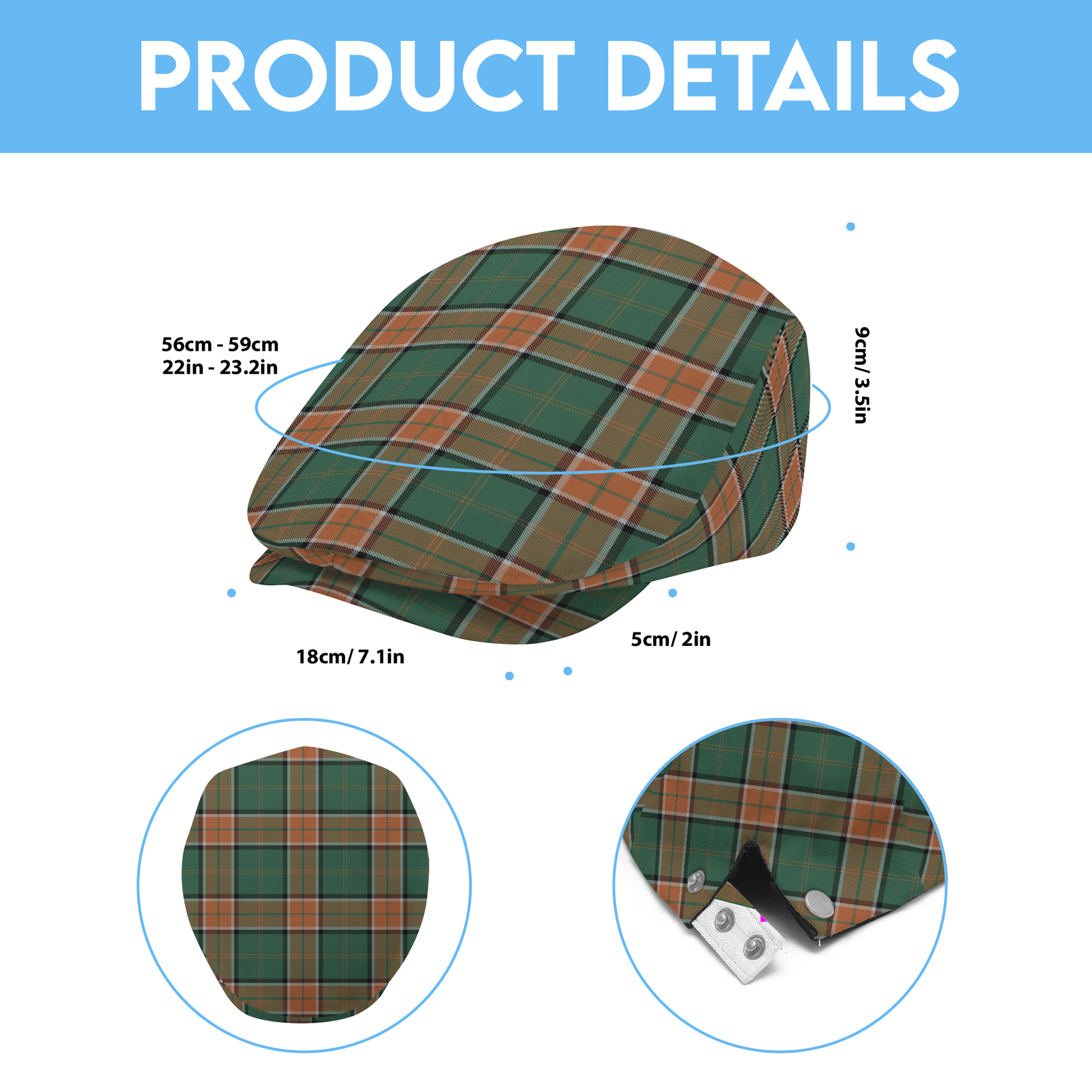 Clan Pollock Tartan Flat Cap