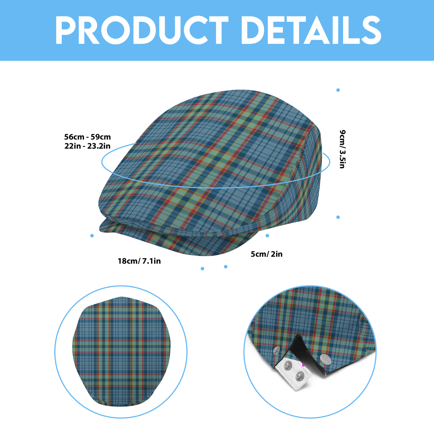 Clan Ralston Tartan Flat Cap