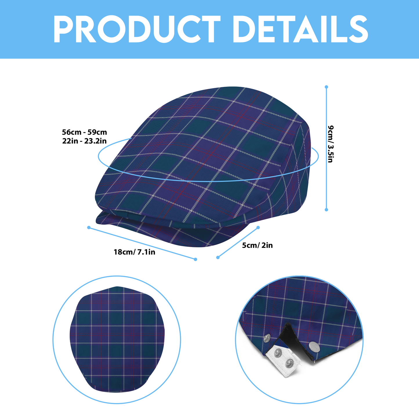 US Navy Tartan Flat Cap