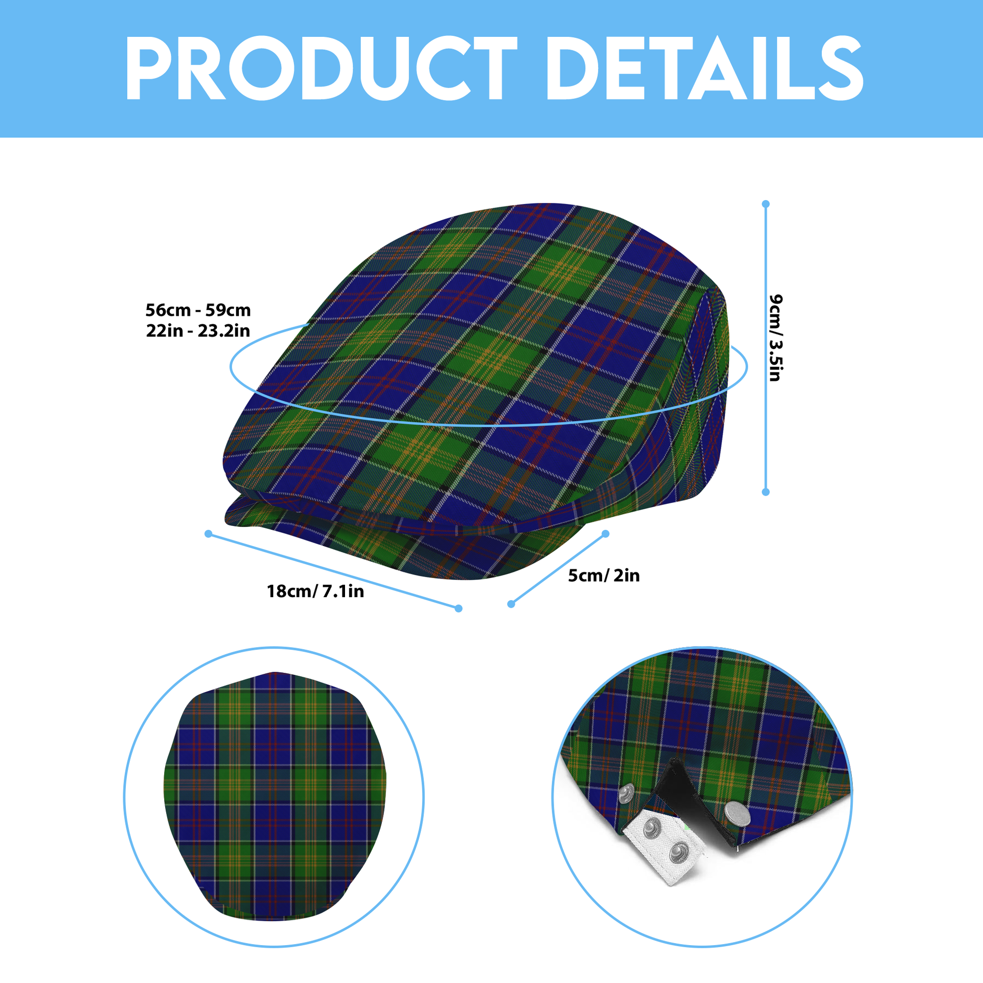 Clan Greene Tartan Flat Cap