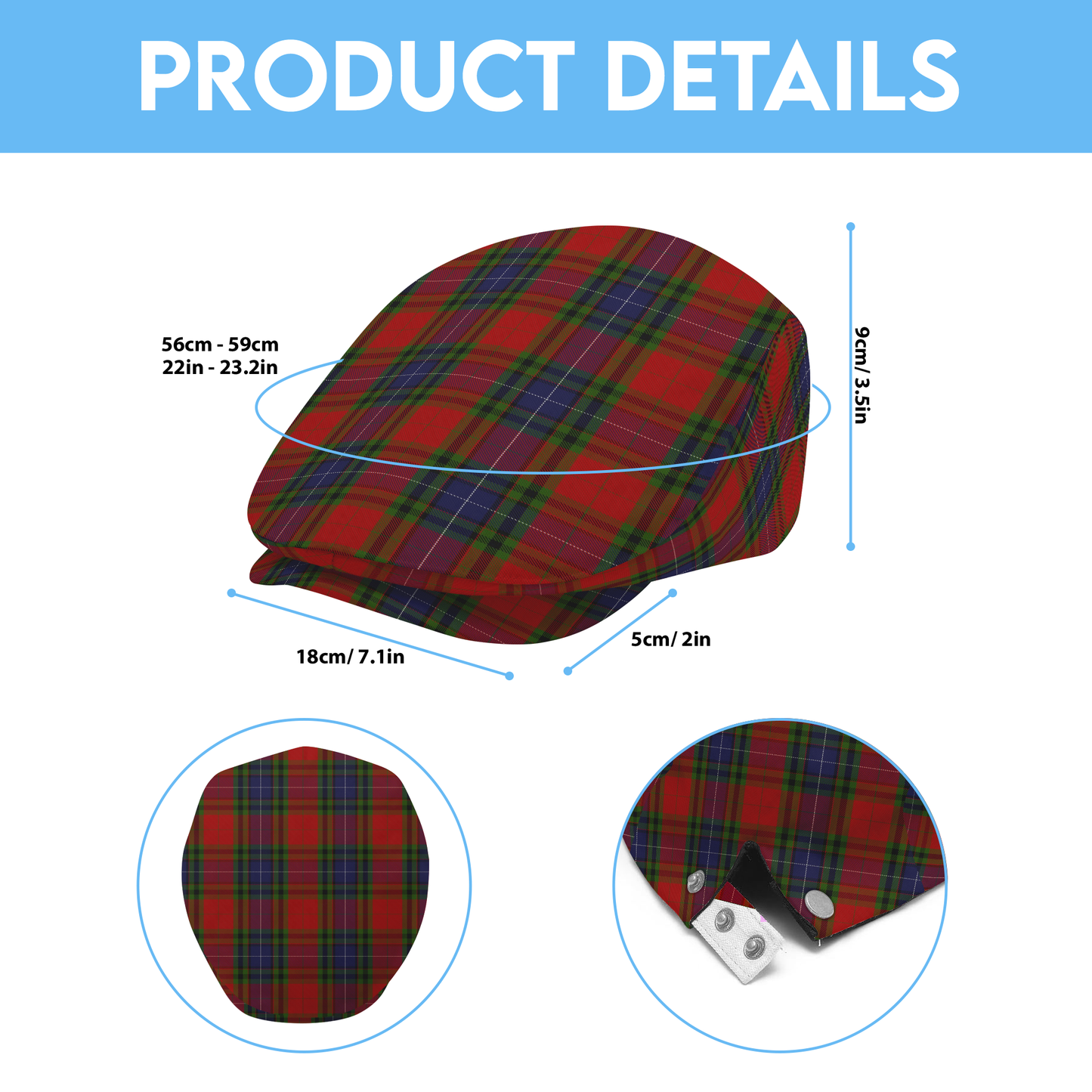 Clan Mason Tartan Flat Cap